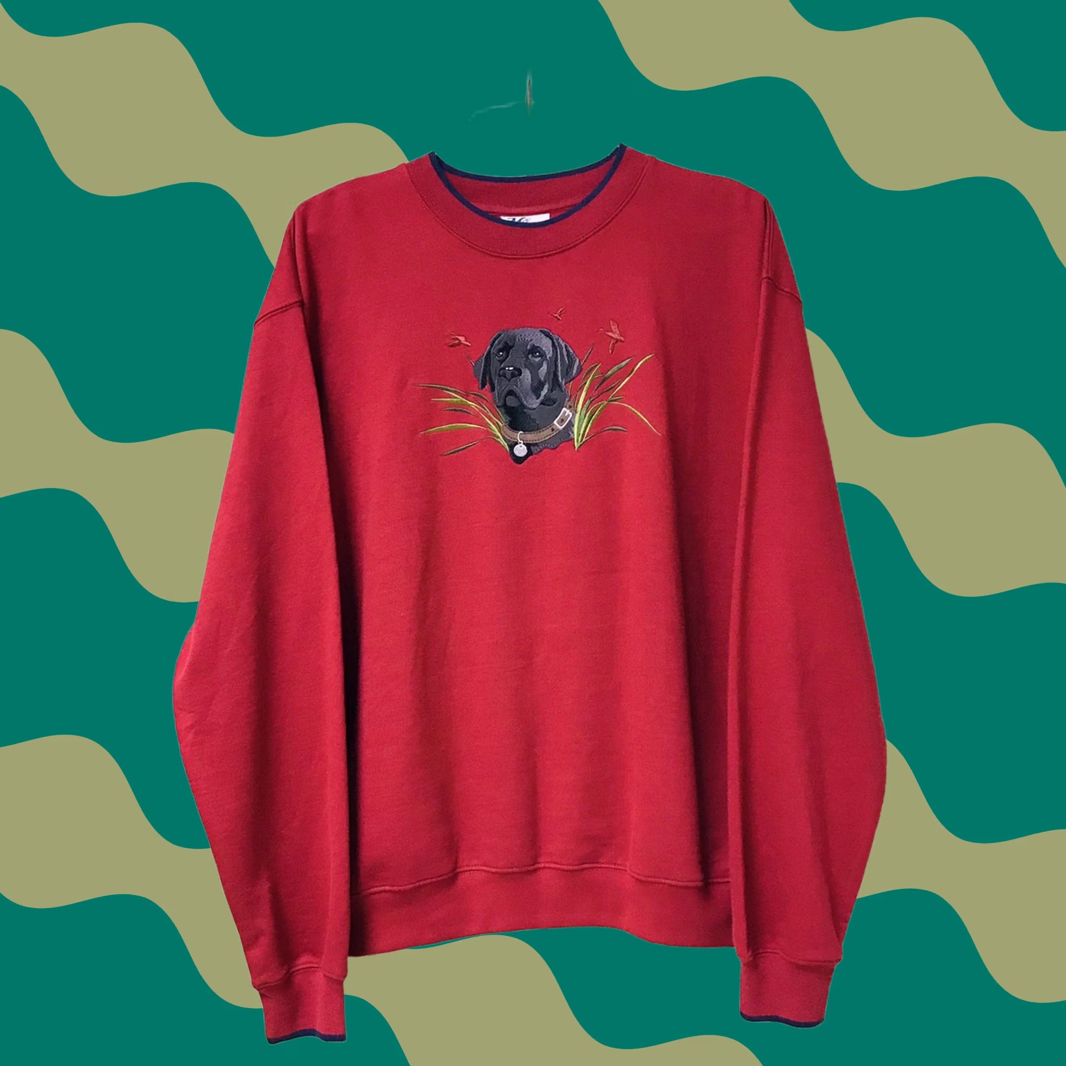Vintage VINTAGE M&C Sport Sweatshirt Unisex Adults Crew Neck Long Sleeve Red Crimson Black Labrador Hunting Dog L Size L / US 10 / IT 46 - 1 Thumbnail