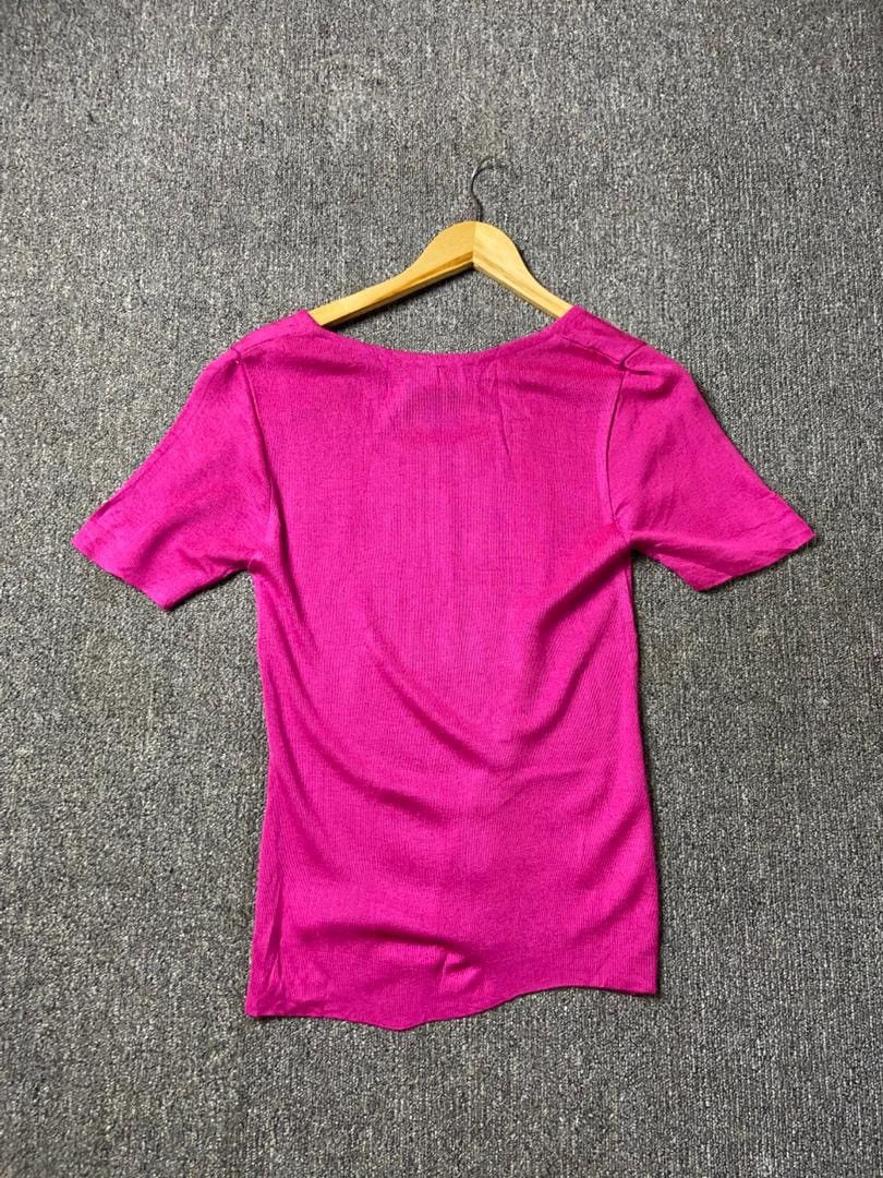 Japanese Brand Italy Brand Knitted Short Sleeve Blouse (191) Size XXS / US 00 / IT 34 - 5 Thumbnail