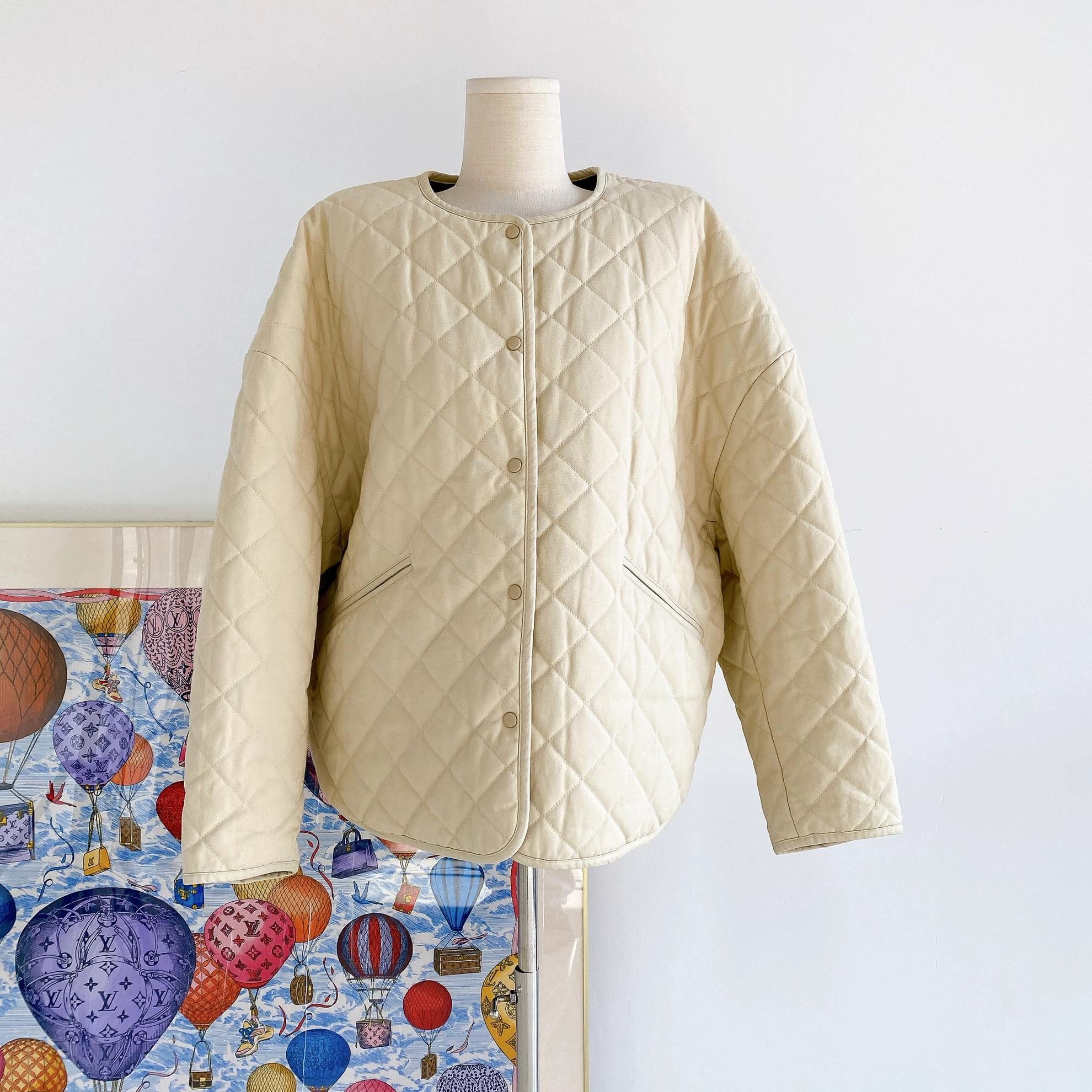 Toteme Toteme Beige Quilted Cotton Jacket L Size L / US 10 / IT 46 - 3 Thumbnail