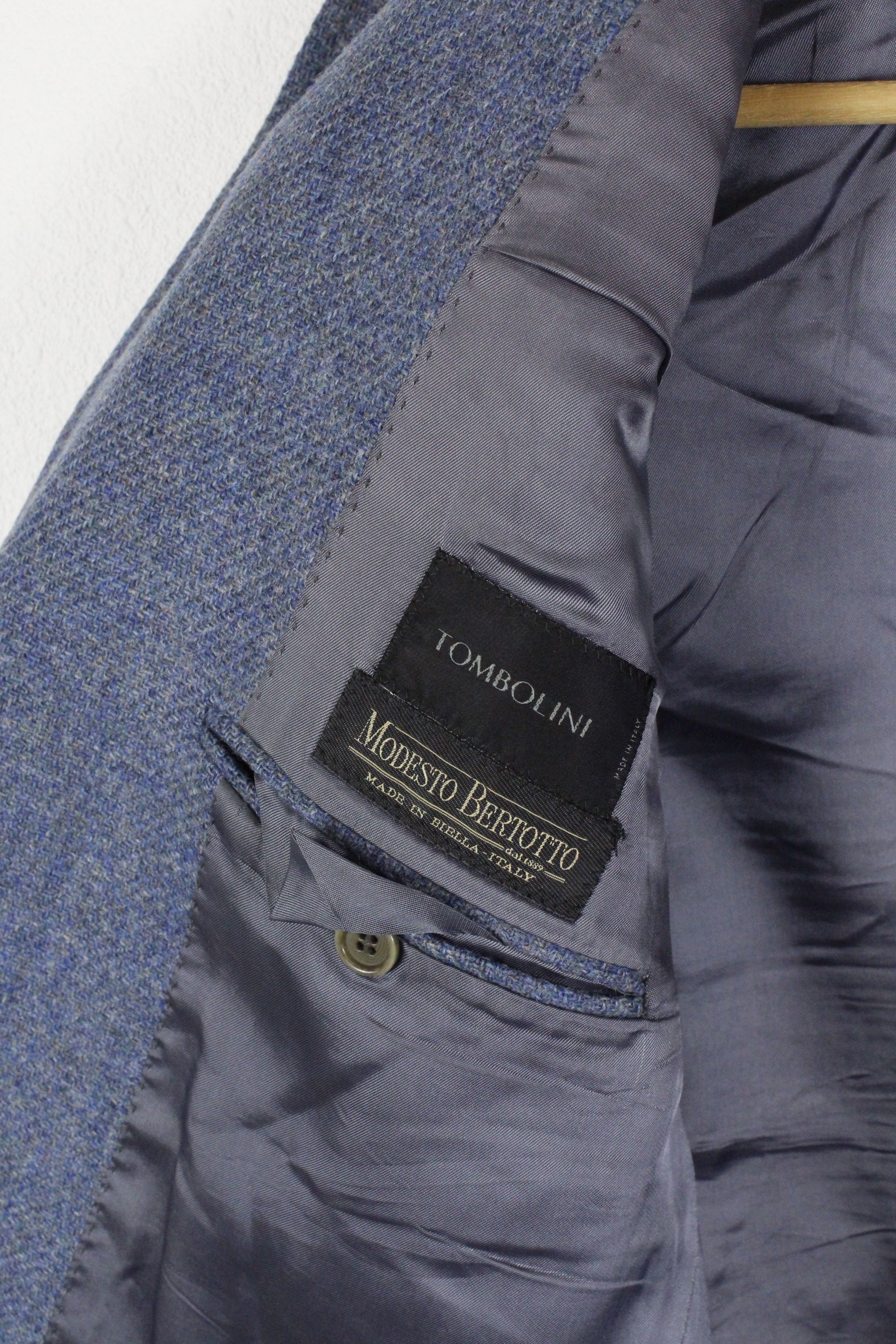 Tombolini Tombolini Modesto Bertotto Blue Tweed Blazer Jacket Size US L / EU 52-54 / 3 - 7 Thumbnail