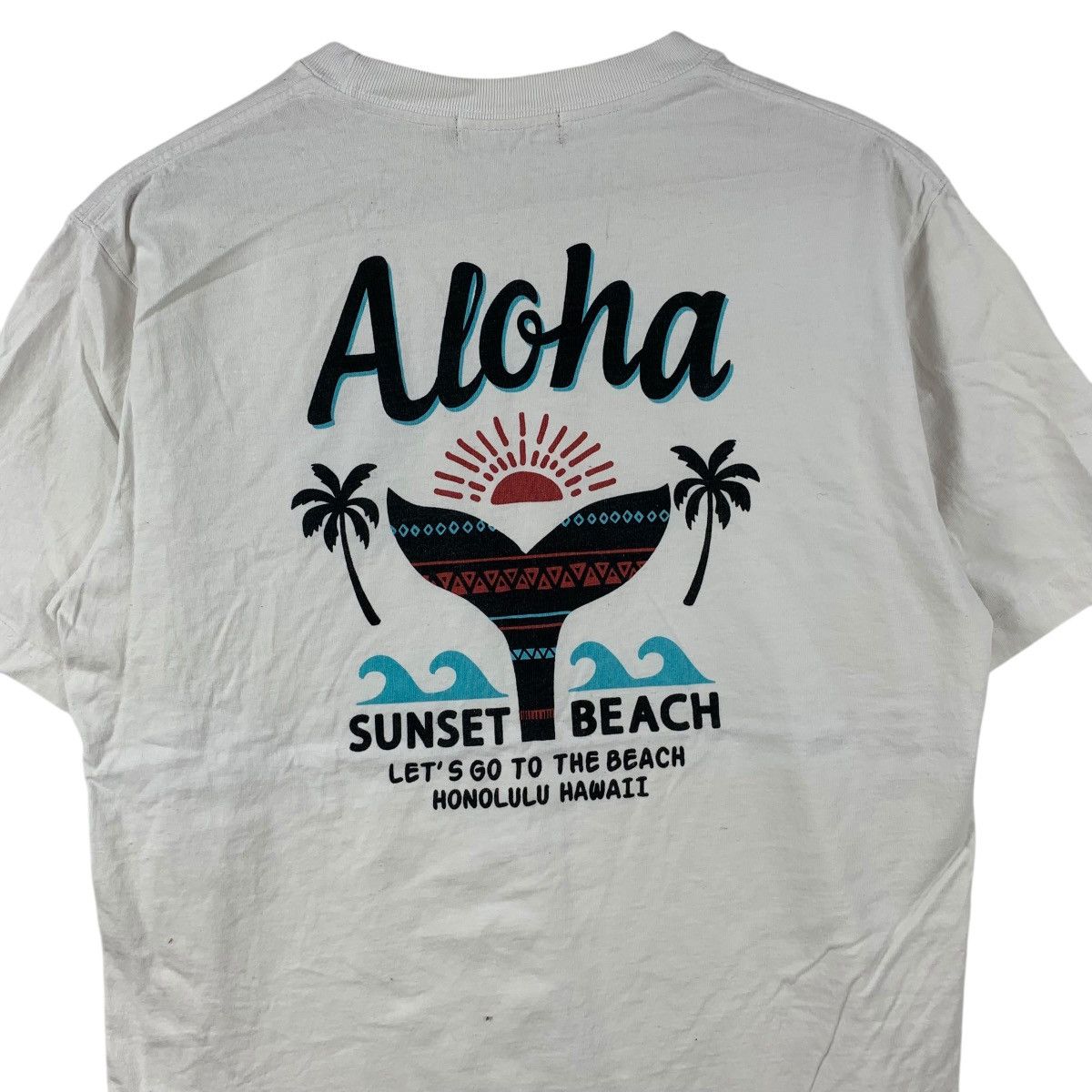 Vintage ALOHA SUNSET BEACH Honolulu Hawaii Tee Shirt Top Surf Beach Size L / US 10 / IT 46 - 7 Thumbnail