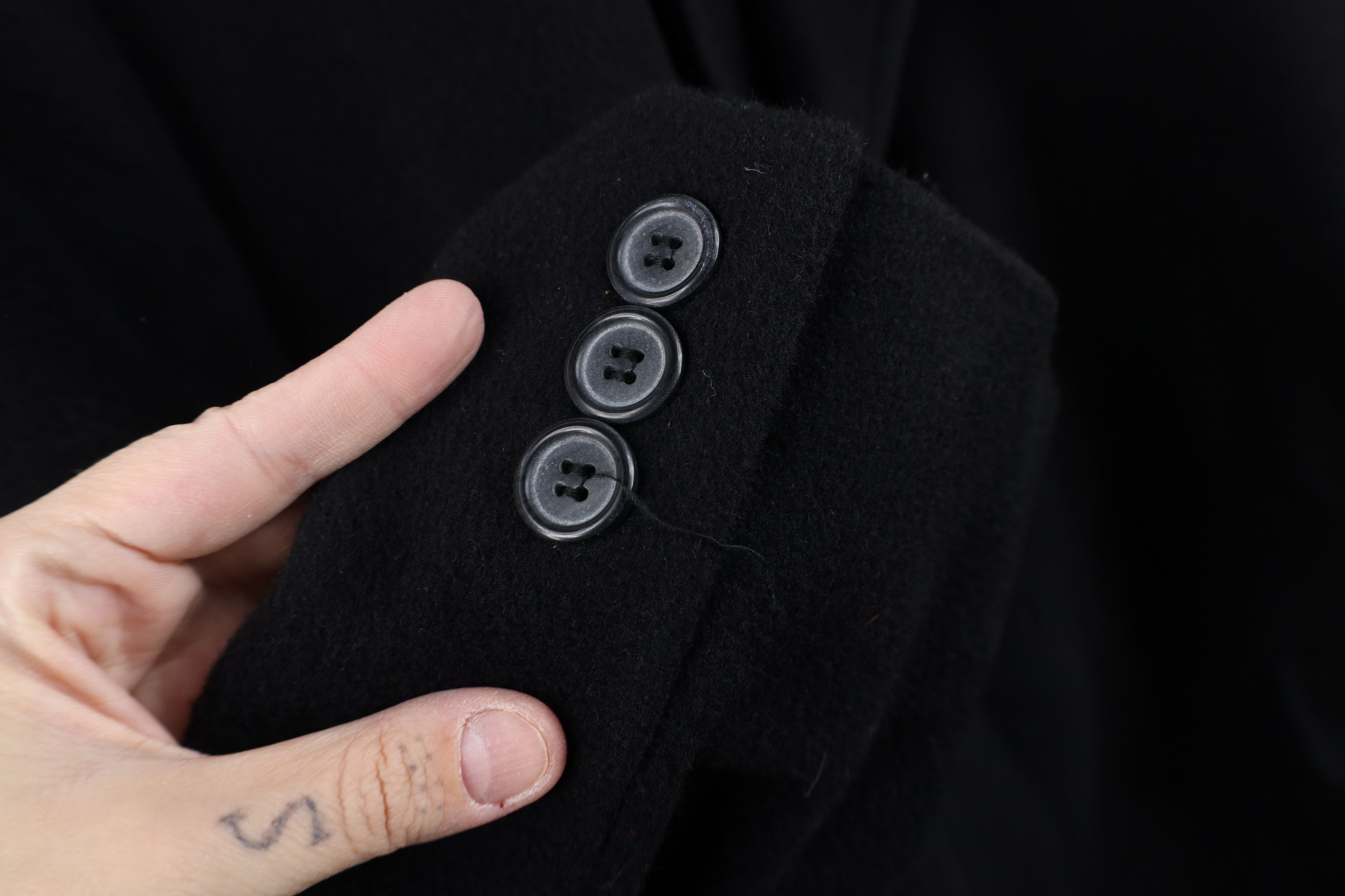 Vintage Vintage 90s Wool Cashmere Overcoat Trench Coat Jacket Black Size US XXL / EU 58 / 5 - 6 Thumbnail