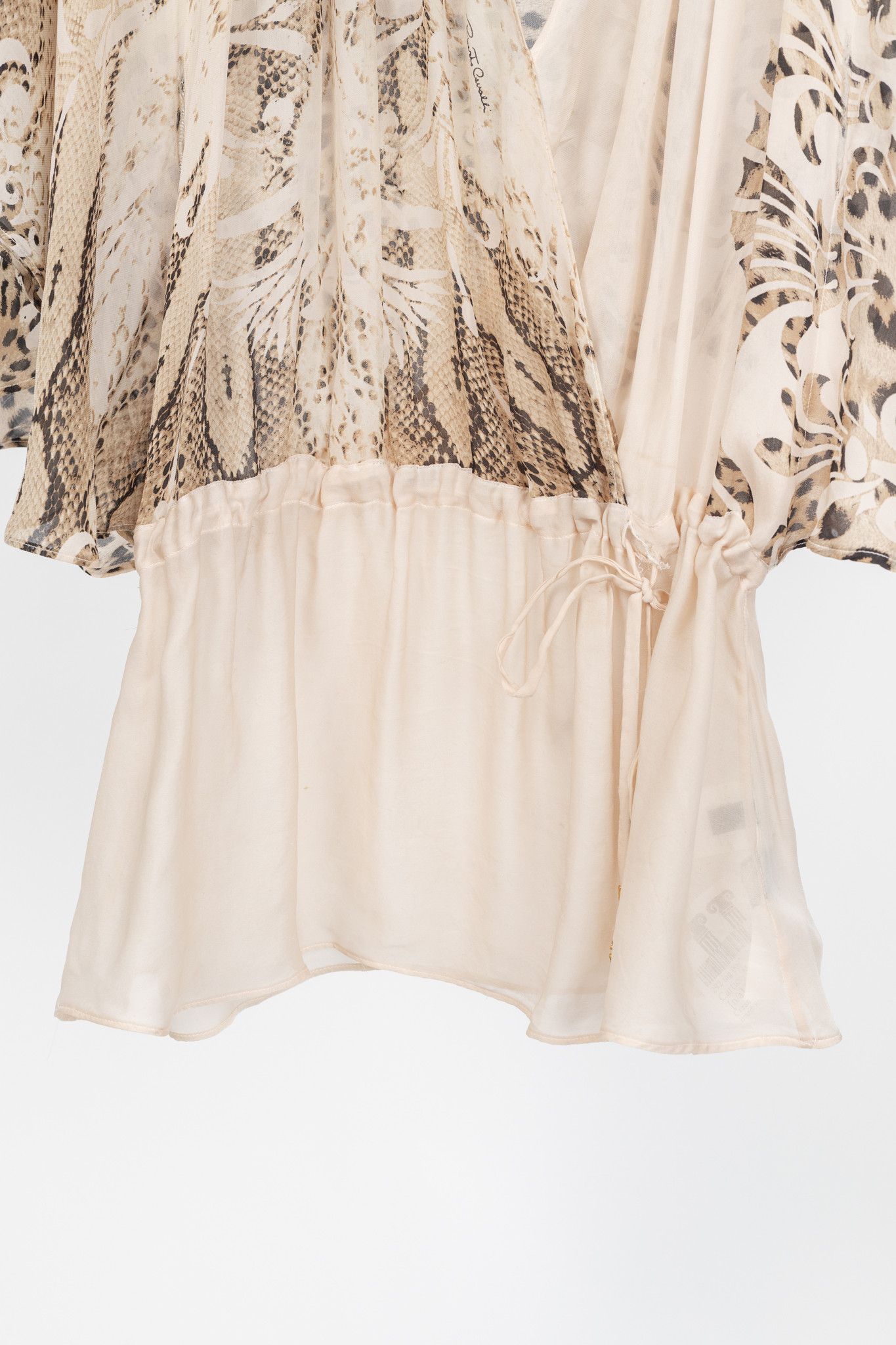 Roberto Cavalli Roberto Cavalli Beige Leopard Silk Batwing Blouse Size M / US 6-8 / IT 42-44 - 6 Thumbnail