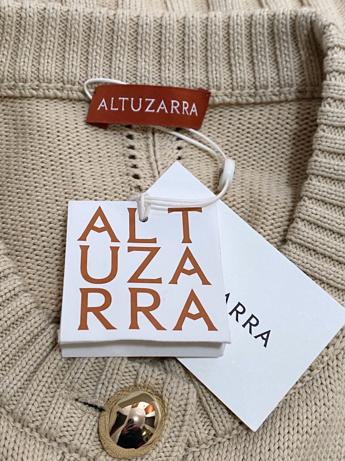 Altuzarra Altuzarra Natural Cotton And Silk-Blend Cardigan size L Size L / US 10 / IT 46 - 11 Thumbnail