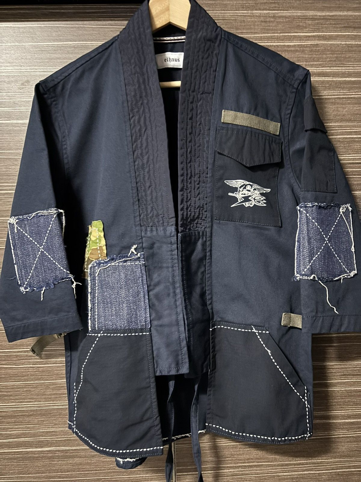 Elhaus Elhaus Navy Cotton Jacket Size US M / EU 48-50 / 2 - 1 Thumbnail