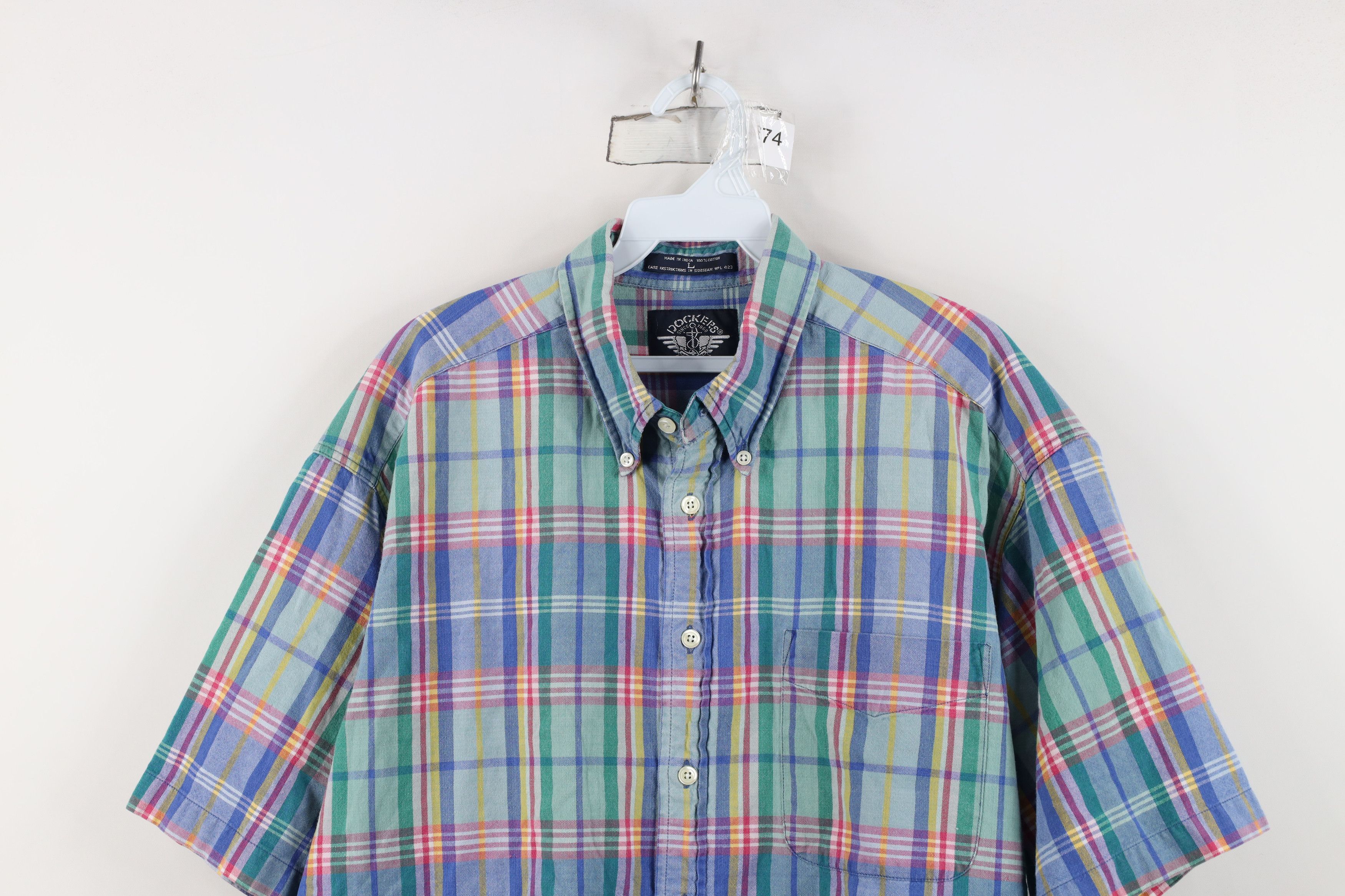 Vintage Vintage 90s Streetwear Plaid Collared Button Down Shirt Size US L / EU 52-54 / 3 - 2 Thumbnail