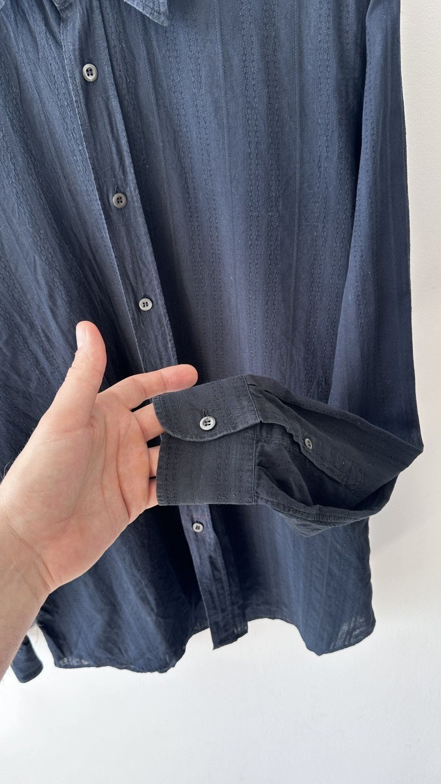 Prada ⁠PRADA Textured Jacquard Cotton Long Sleeve Shirt Size M Size US M / EU 48-50 / 2 - 8 Thumbnail