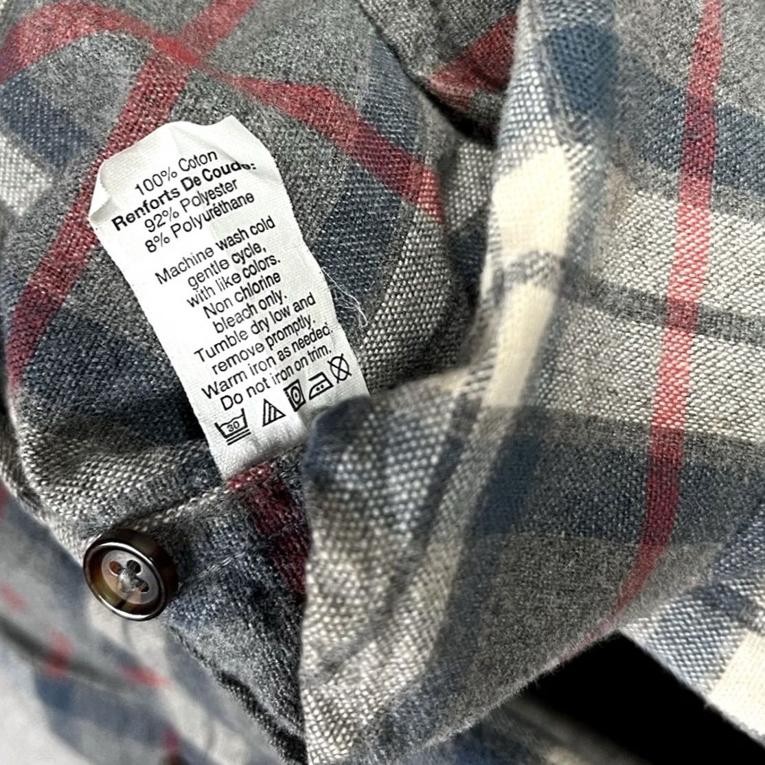 J.Crew J. CREW Shirt Mens M Gray Plaid Suede Elbow Patch Button Up Long Sleeve Flannel Size US M / EU 48-50 / 2 - 5 Thumbnail