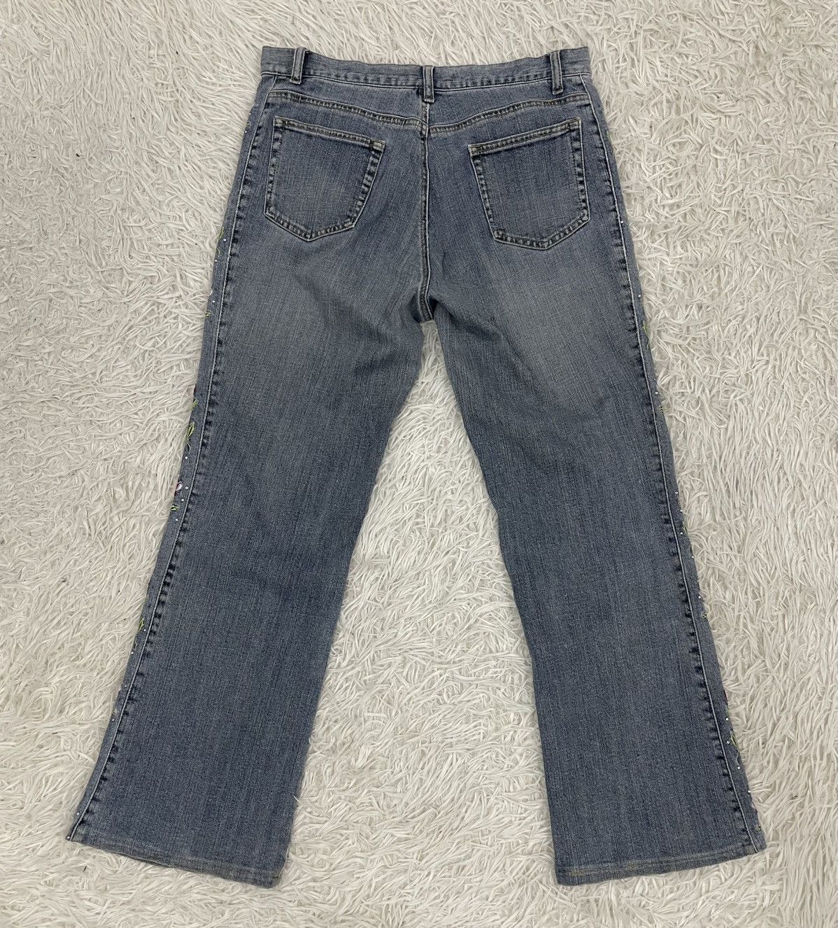 Japanese Brand Origin Jeans Pant Side Flowers Size 31" - 2 Thumbnail