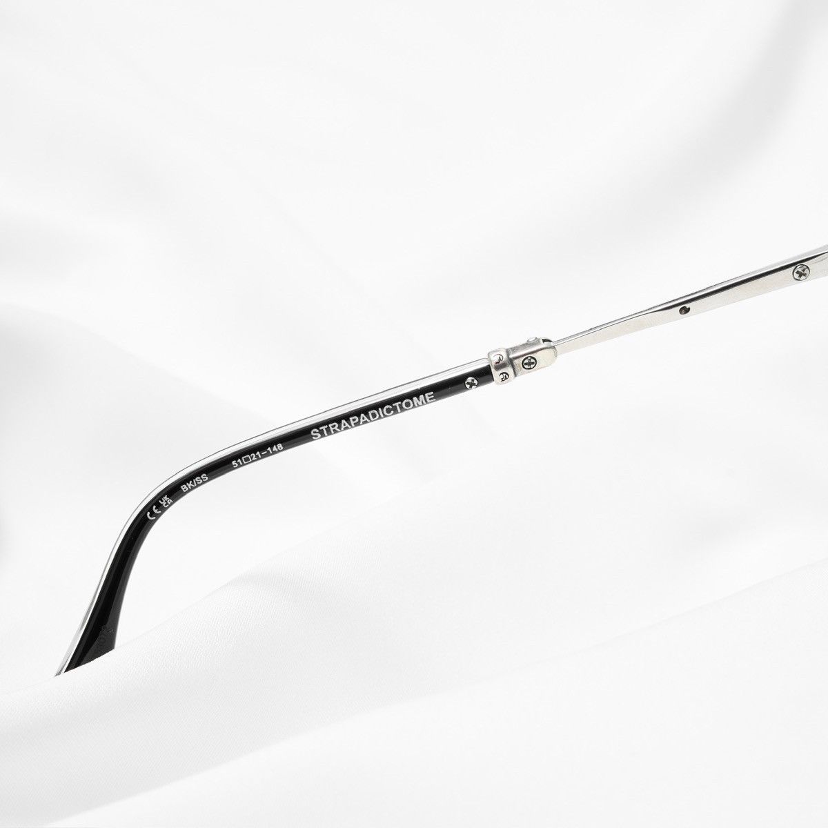 Chrome Hearts CHROME HEARTS STRAPADICTOME BLACK/SHINY SILVER GLASSES Size ONE SIZE - 5 Thumbnail