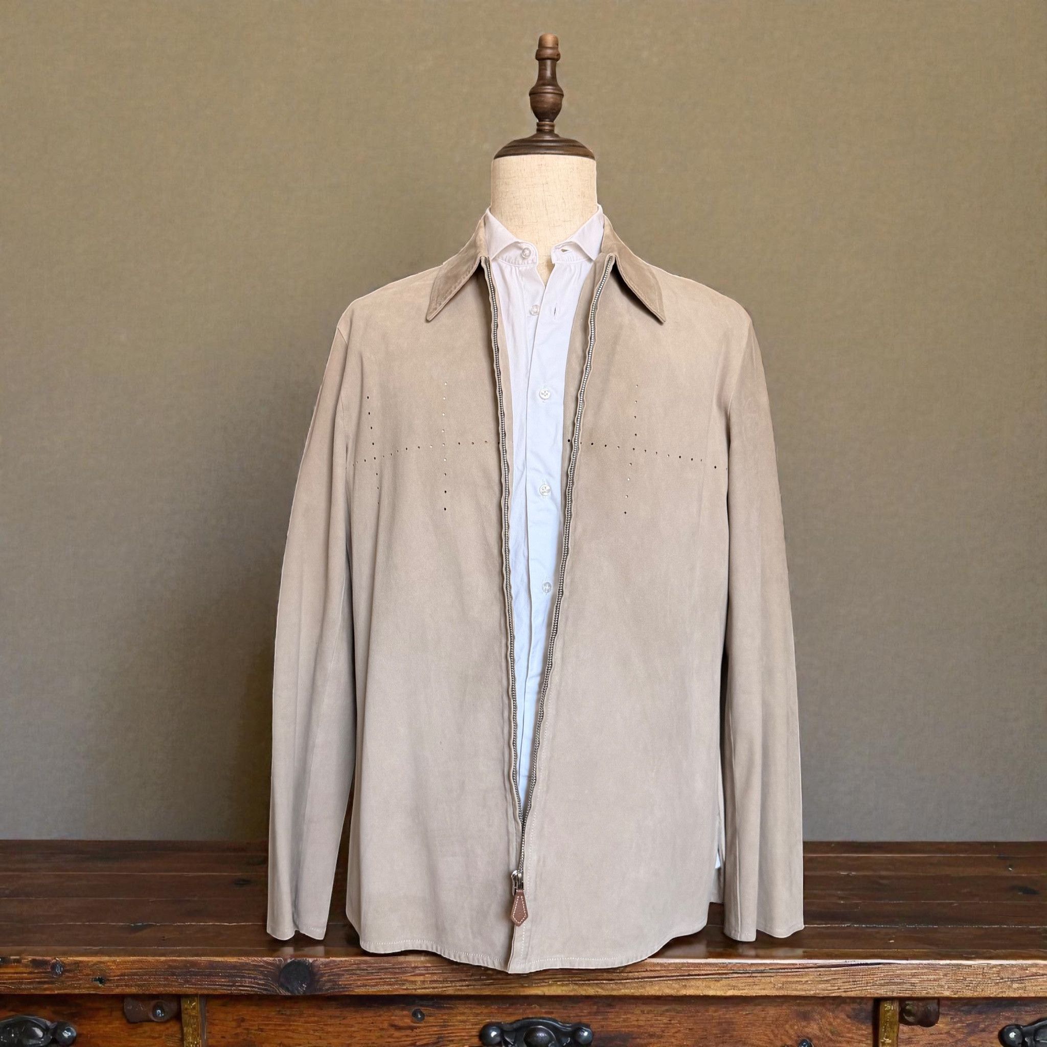 Hermes Hermès Reindeer Suede Leather Shirt (Renne) – Made in France Size US M / EU 48-50 / 2 - 1 Thumbnail