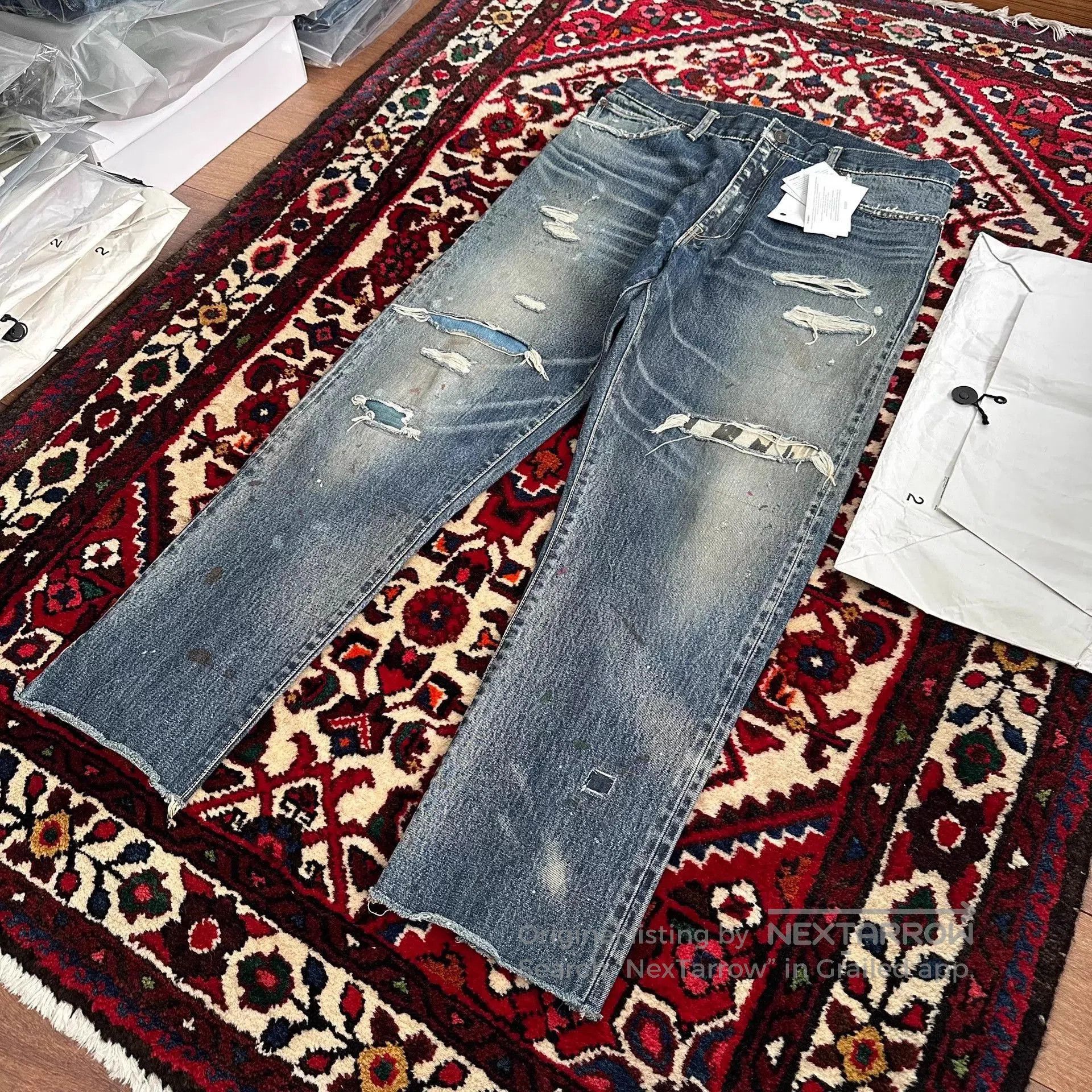Visvim Blue Distressed Denim Jeans Size 32. Size US 32 / EU 48 - 4 Thumbnail