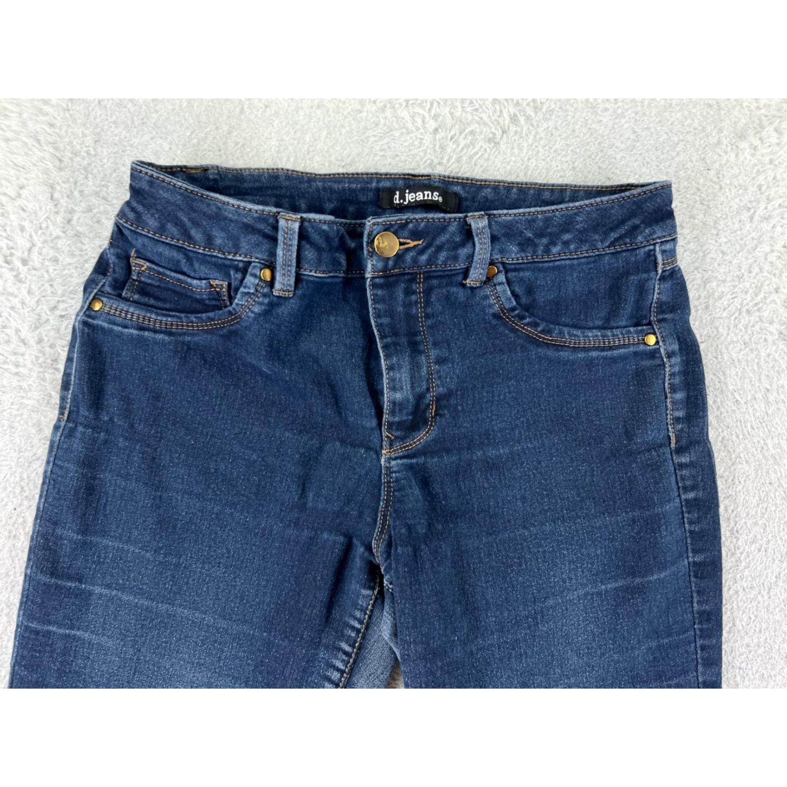 Vintage D Jeans Women's Jeans Skinny Mid Rise Blue Denim 8 Regular 26x24 Distressed 5-Pocket Cotton Blend Size 30" / US 8 / IT 44 - 6 Thumbnail