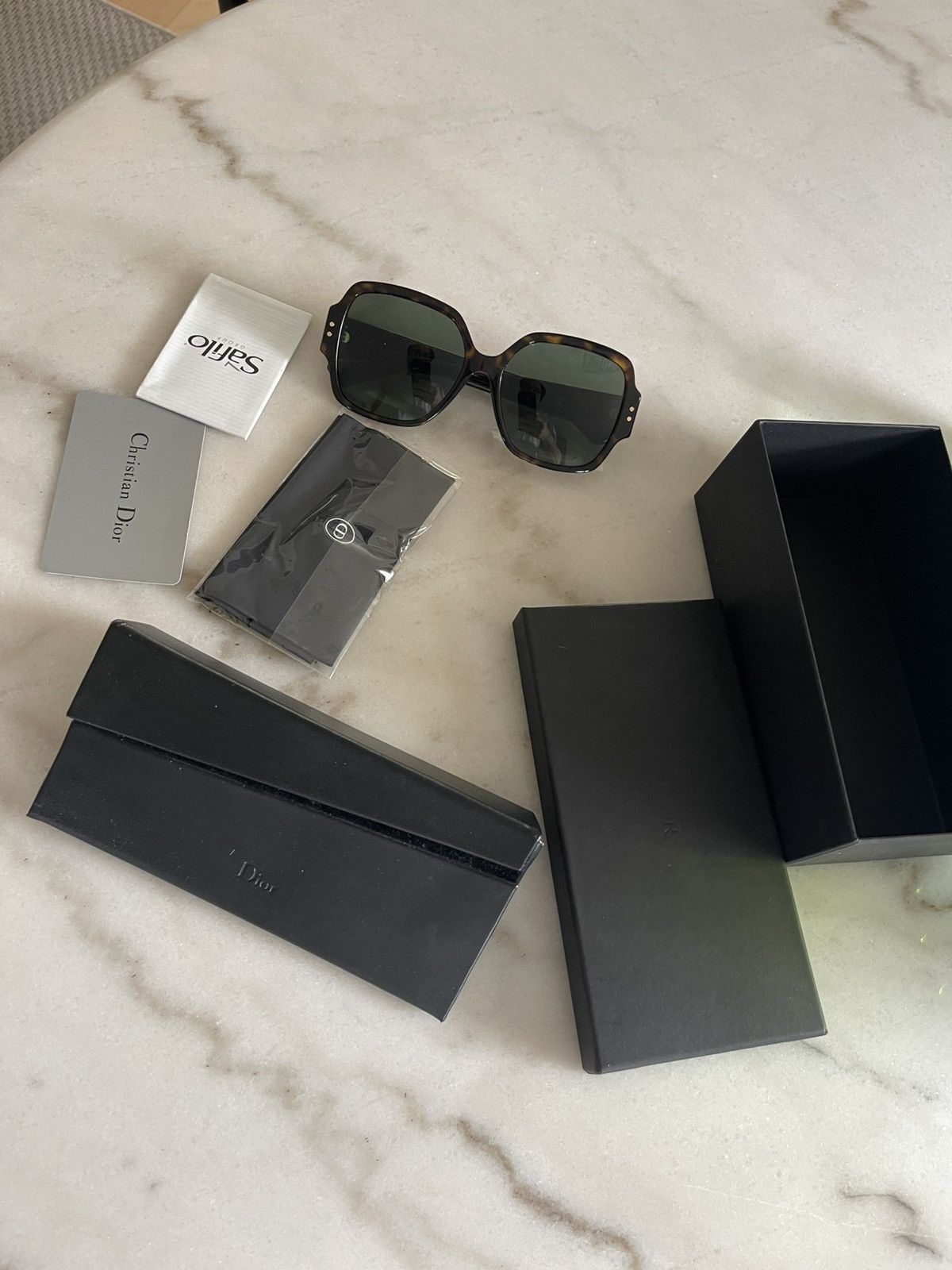Dior Lady Dior stud 57 sunglasses Havana made In Italy Size ONE SIZE - 4 Thumbnail