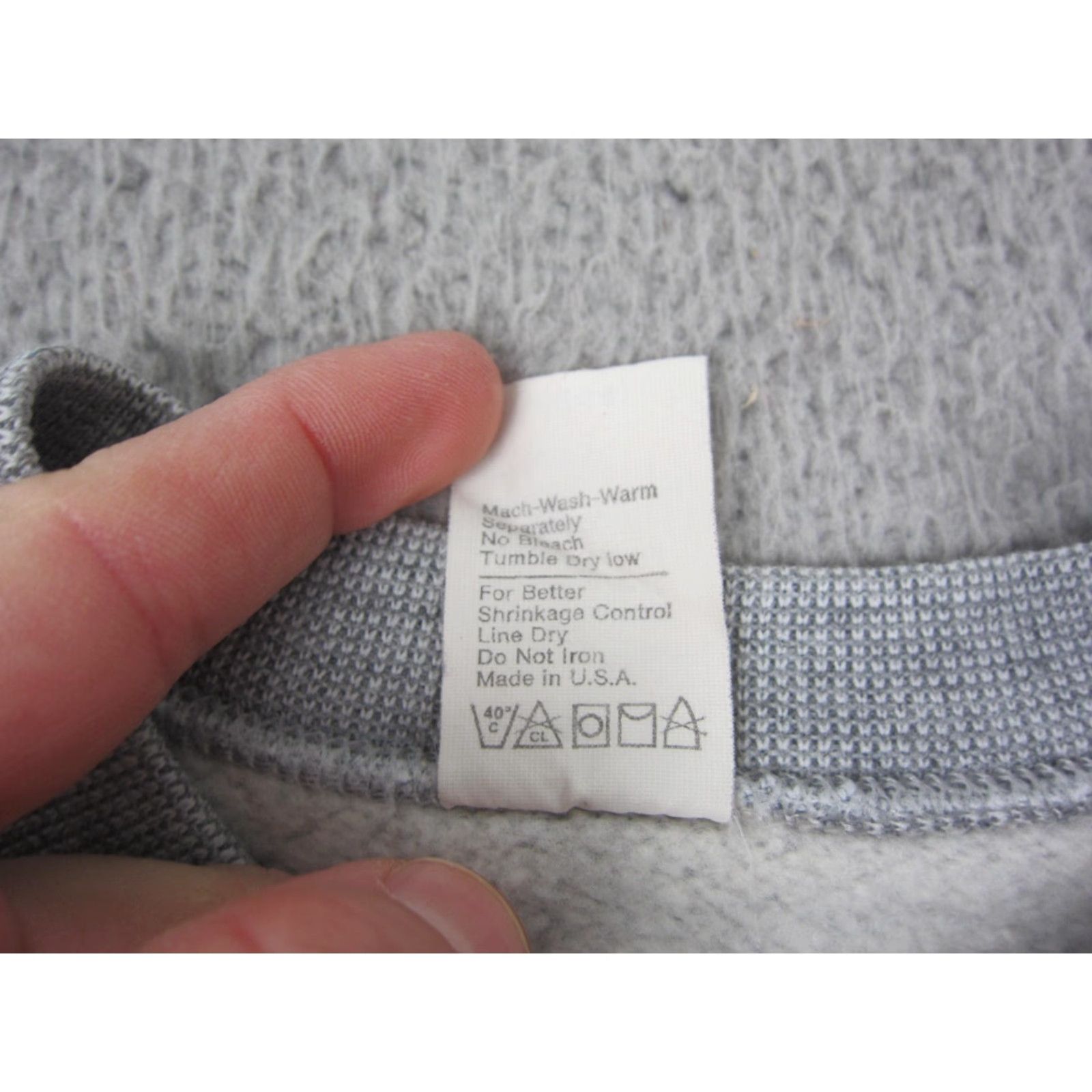Vintage VINTAGE Sweatshirt Mens LT Gray Thermal Fleece Made in USA 60s Crew Neck Long Sleeve Pullover 90s Outdoor Sports USA Men Shirt Size US L / EU 52-54 / 3 - 5 Thumbnail