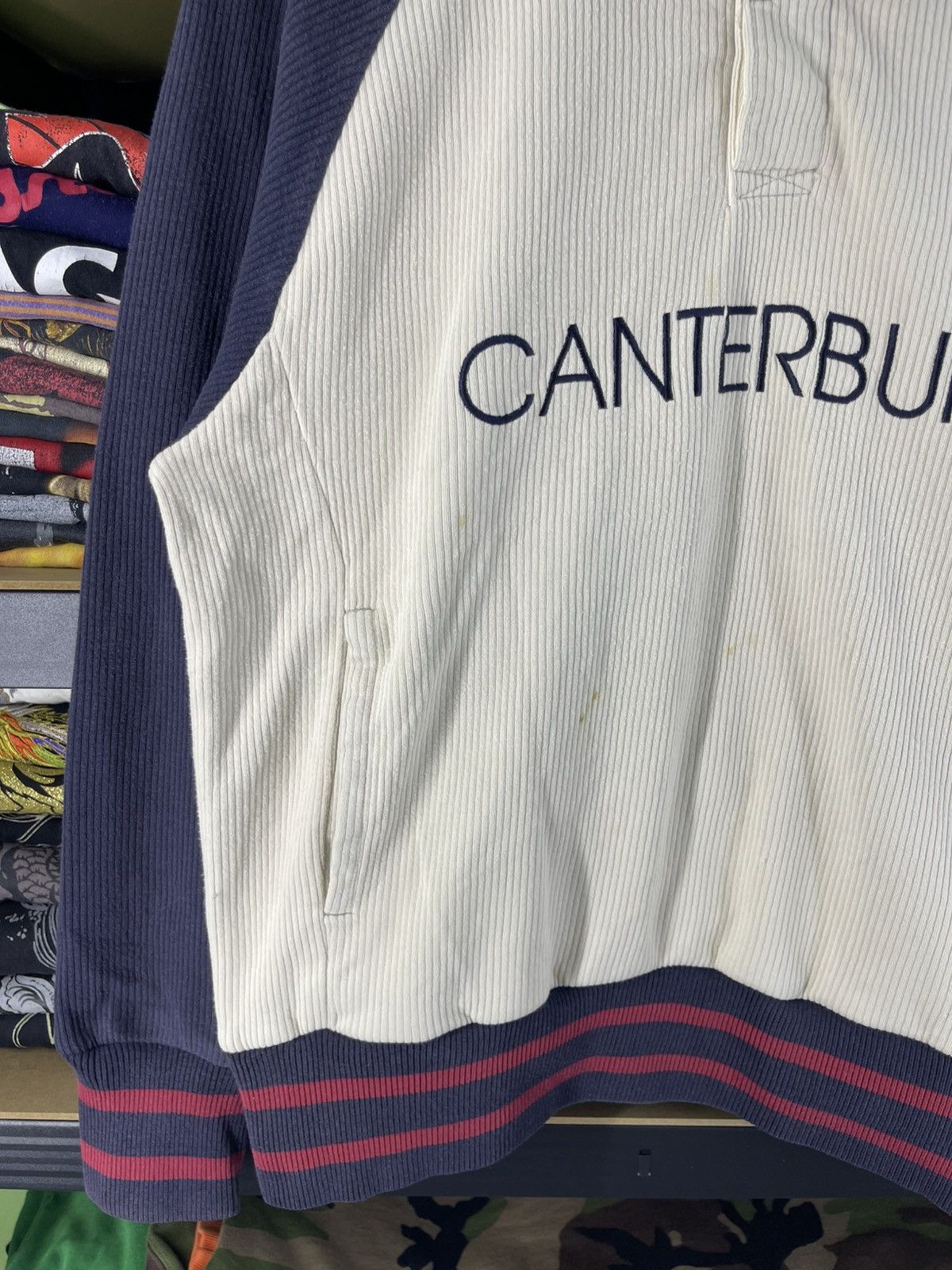 Canterbury of New Zealand Vintage 90's Canterbury Rugby Corduroy Red Trim Sweatshirt Size US M / EU 48-50 / 2 - 4 Thumbnail