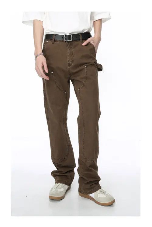 Japanese Brand Retro trend washed multi-pocket work jeans Size US 32 / EU 48 - 6 Thumbnail