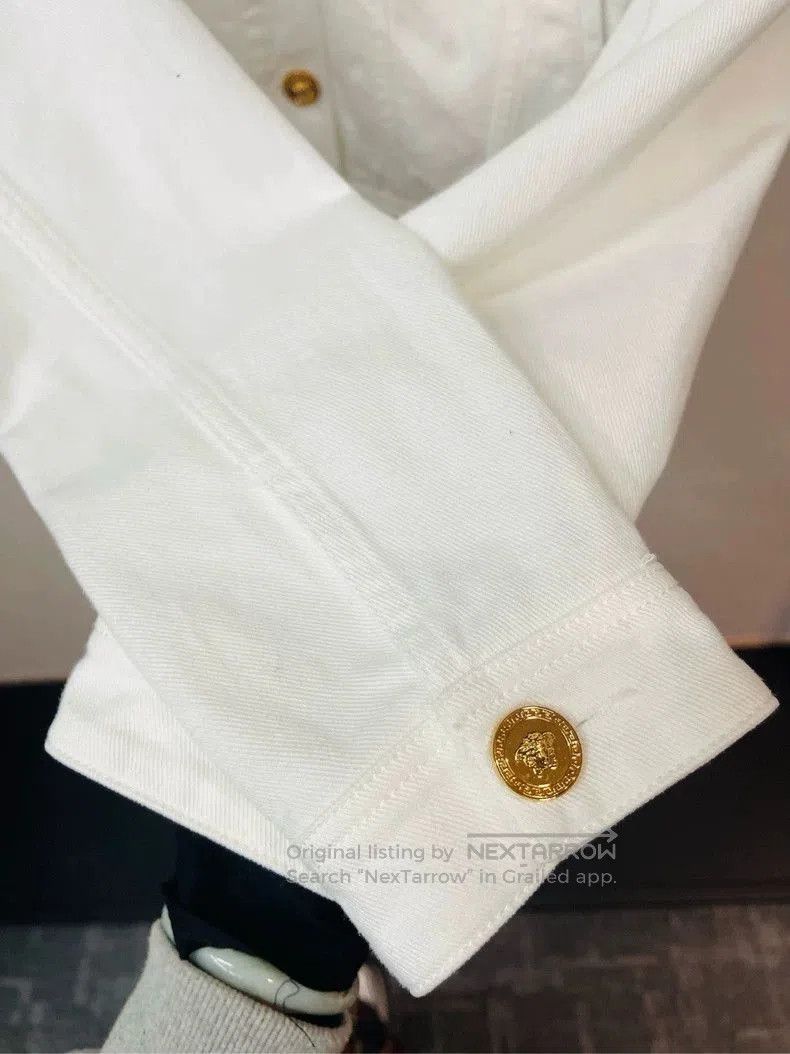 Versace Versace White Gold Button Denim Jacket . Size US M / EU 48-50 / 2 - 6 Thumbnail