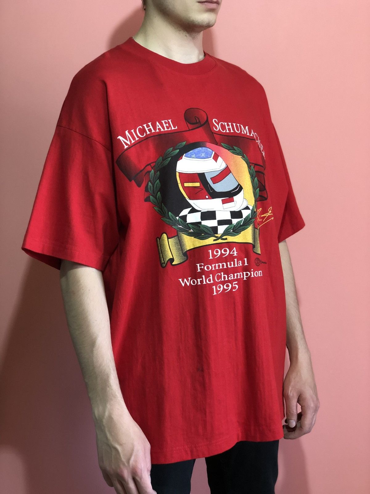 Vintage 1994 1995 Michael Schumacher racing tee shirt casual Size US XXL / EU 58 / 5 - 1 Thumbnail