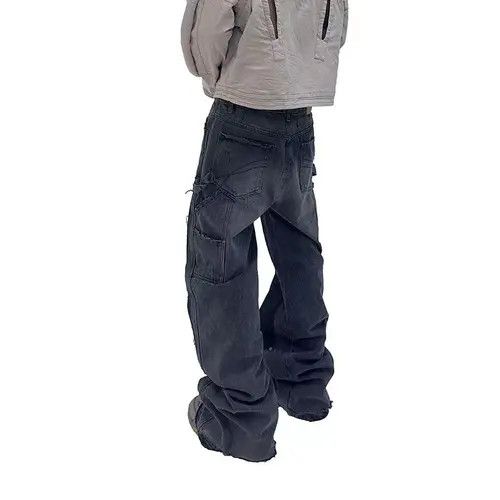 Japanese Brand × Jean Vintage studded fringe lumberjack bootcut jeans Size US 34 / EU 50 - 2 Thumbnail