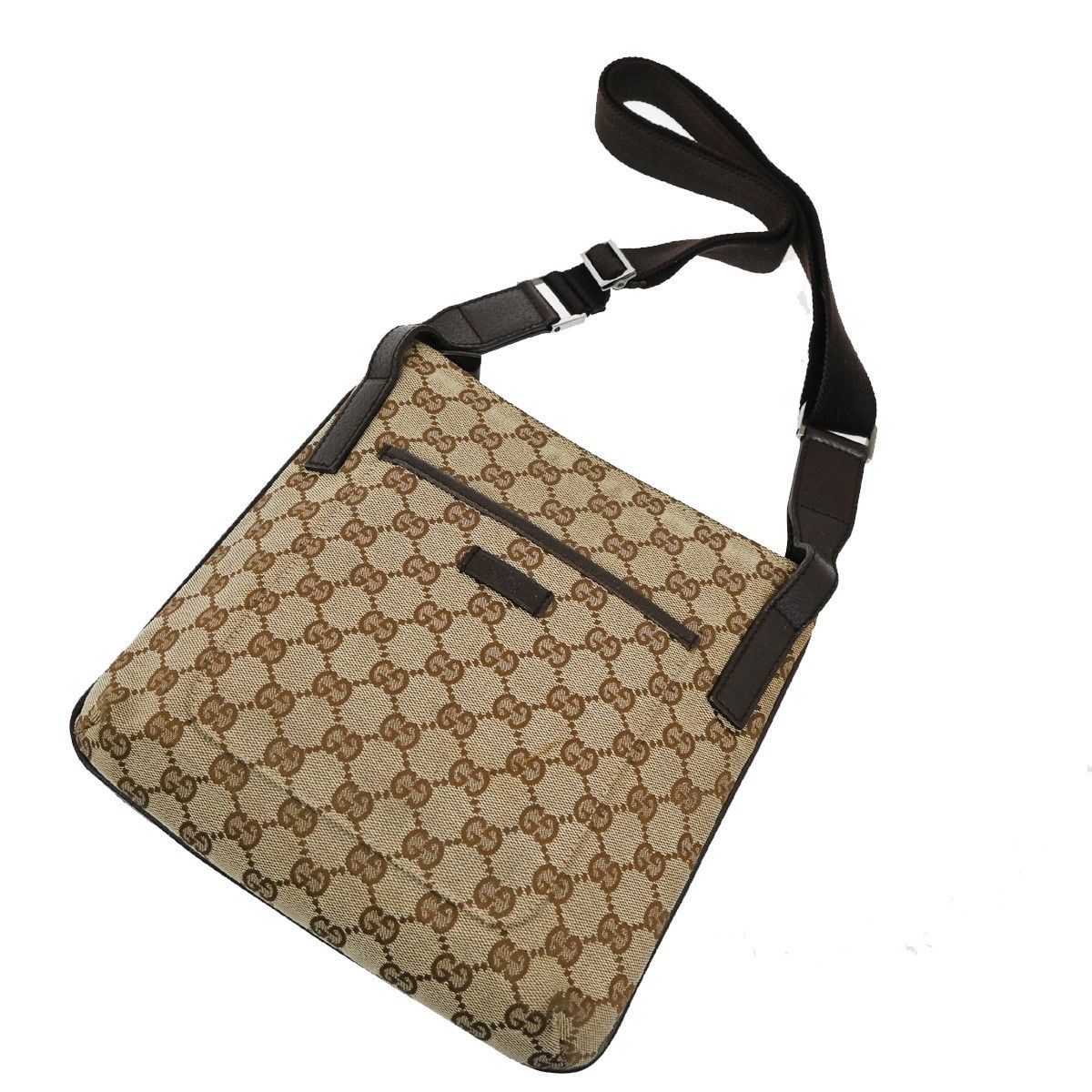Gucci Gucci Zip Top Messenger GG Canvas with Leather Size ONE SIZE - 1 Thumbnail
