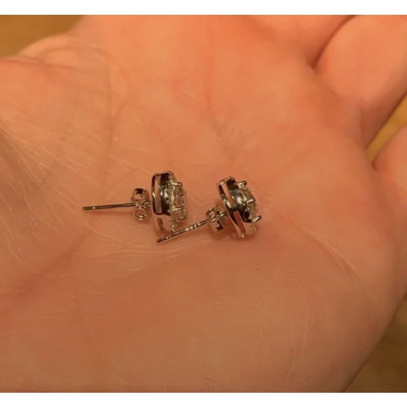 Unknown London Moissanite Halo Earrings, OVER 1 cttw, COA Included 2x Size ONE SIZE - 12 Thumbnail