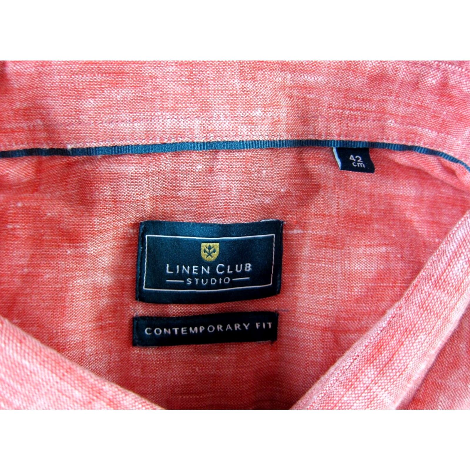 Vintage NWT Linen Club Studio Shirt Men 42 Large Pink Long Sleeve Contemporary Fit Size US XL / EU 56 / 4 - 4 Thumbnail