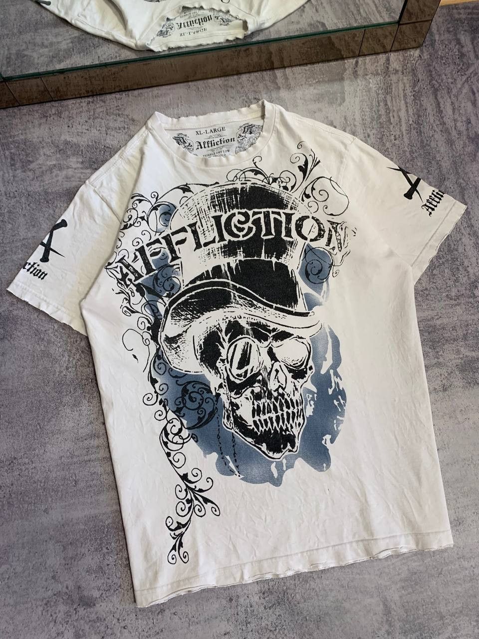 Affliction Distressed Affliction Skull T-Shirt Size US XL / EU 56 / 4 - 3 Thumbnail