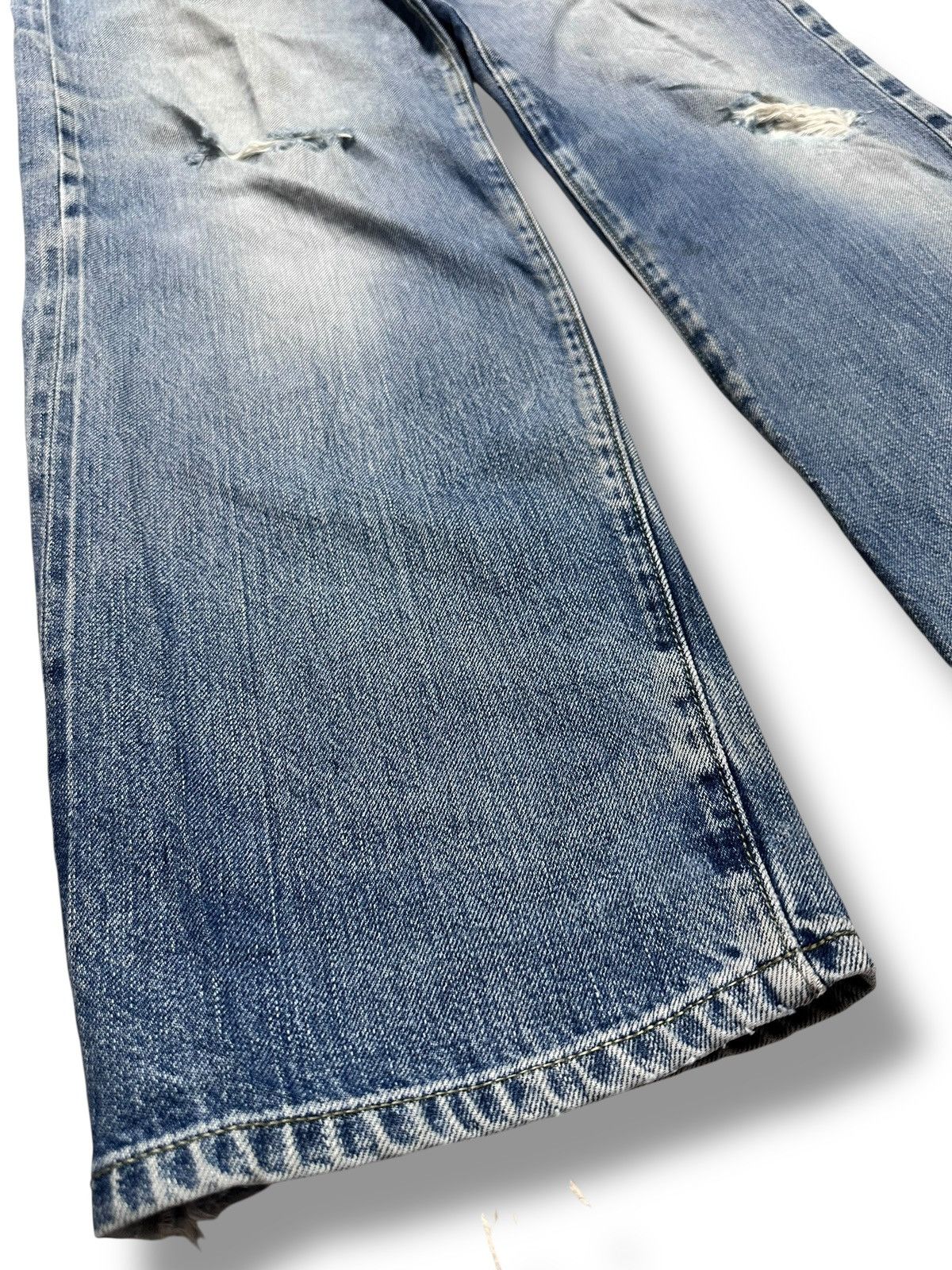Japanese Brand Complete Finesse Japan Distressed Selvage Jeans With Faded Size US 33 - 17 Thumbnail