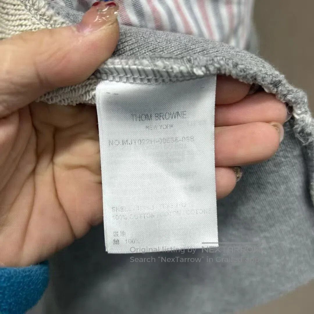Thom Browne classic gray hooded sweatshirt with drawstring. Size US L / EU 52-54 / 3 - 4 Thumbnail