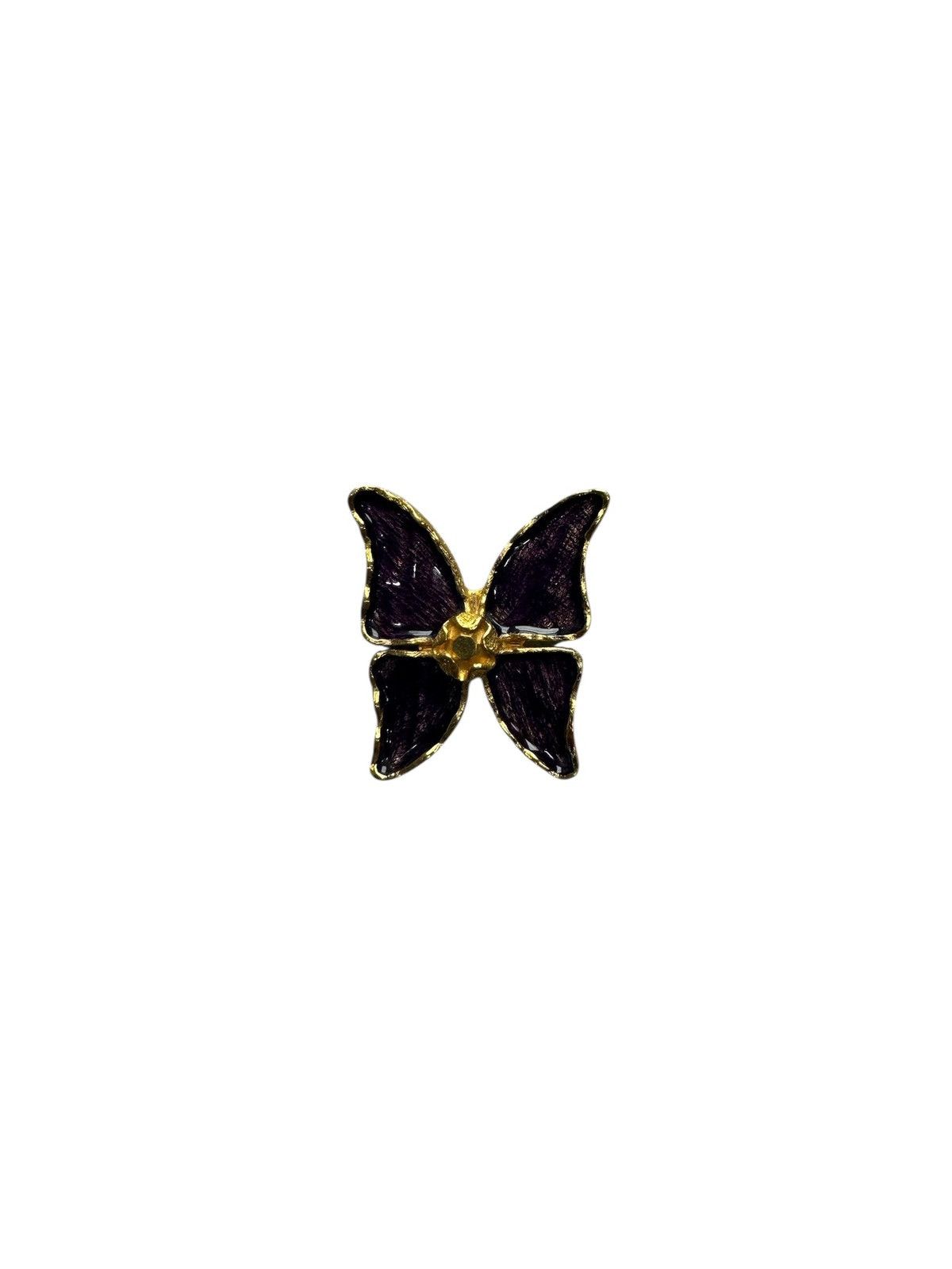 Yves Saint Laurent Vintage YSL Black and Gold Butterfly Brooch #2033 Size ONE SIZE - 1 Thumbnail