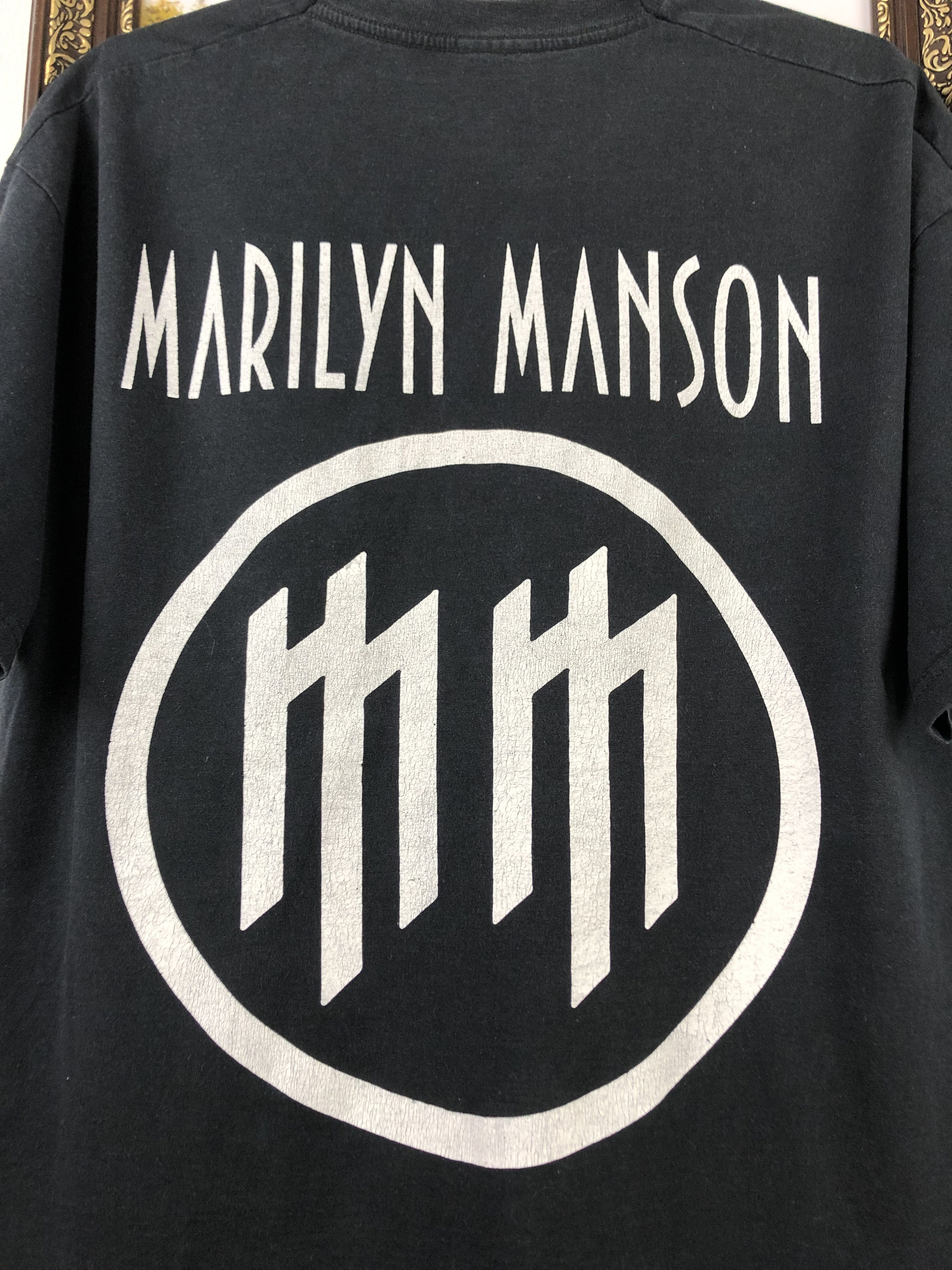 Band Tees Vintage Marilyn Manson Bad Over Print Shirt Tee Big Logo Size US L / EU 52-54 / 3 - 9 Thumbnail