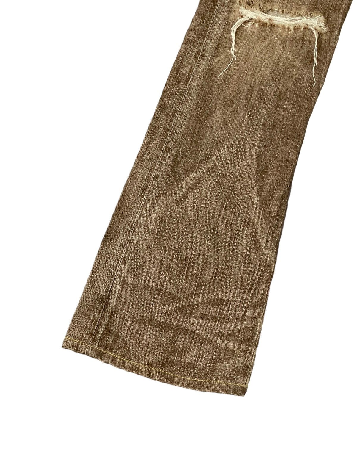 Edwin Flare Jeans Edwin Japan Faded Distress Boot Cut 7🟦7 Size US 31 - 5 Thumbnail