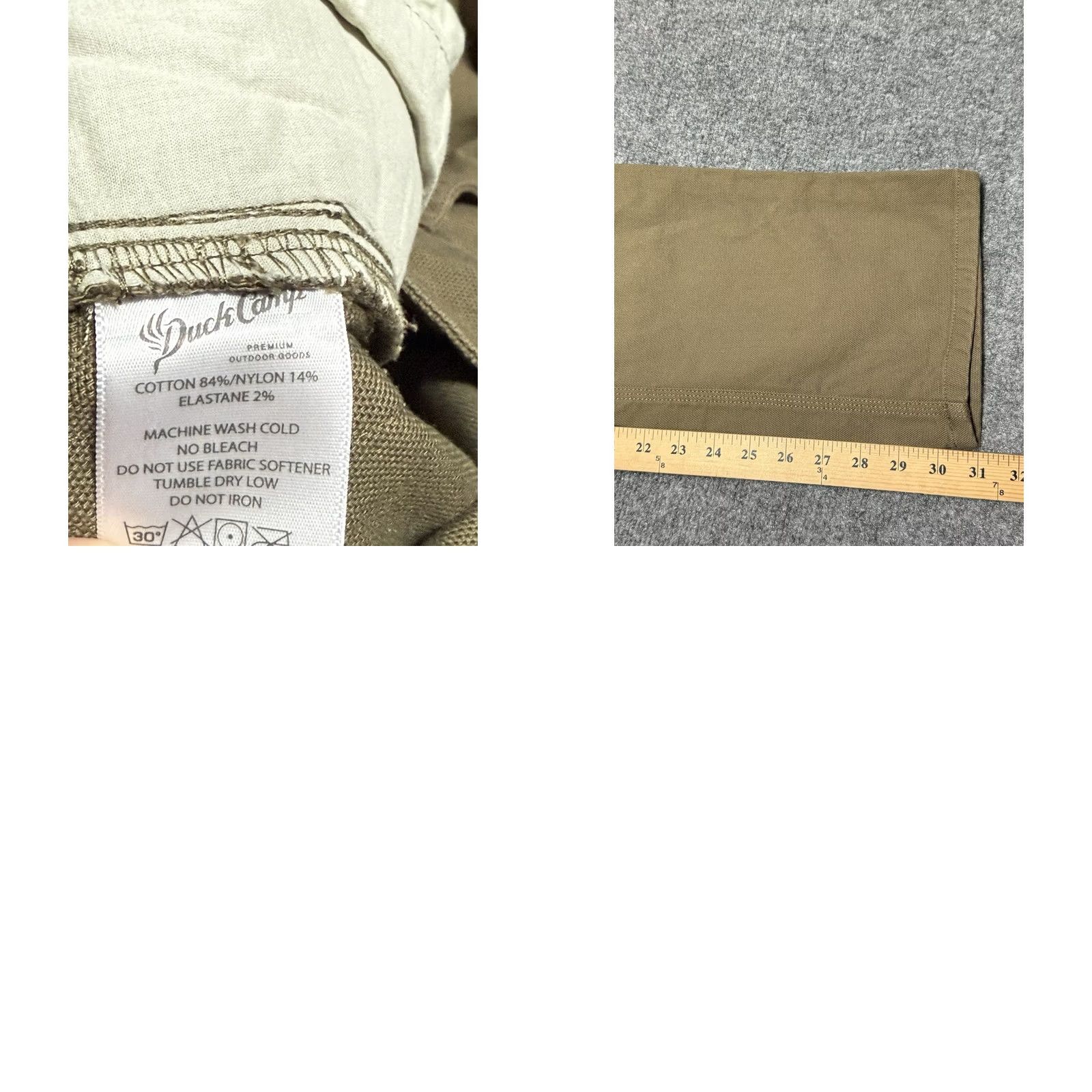 Vintage Duck Camp Pants Mens 30 Khakis Cotton Blend Canvas Regular 30 Inseam Brown Stretch Moisture Wicking Pockets Logo Hunting Hiking Climbing Duck Camp Size US 30 / EU 46 - 8 Thumbnail