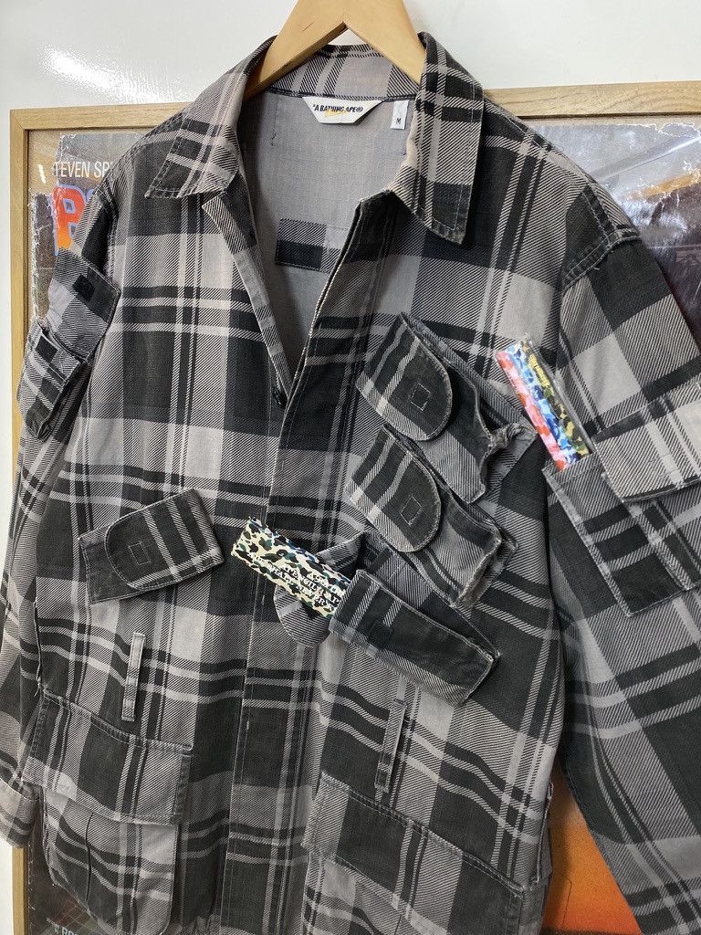 Bape 00s Bape Classics Plaid Check Multi Pocket Utility Jacket Size US M / EU 48-50 / 2 - 7 Thumbnail