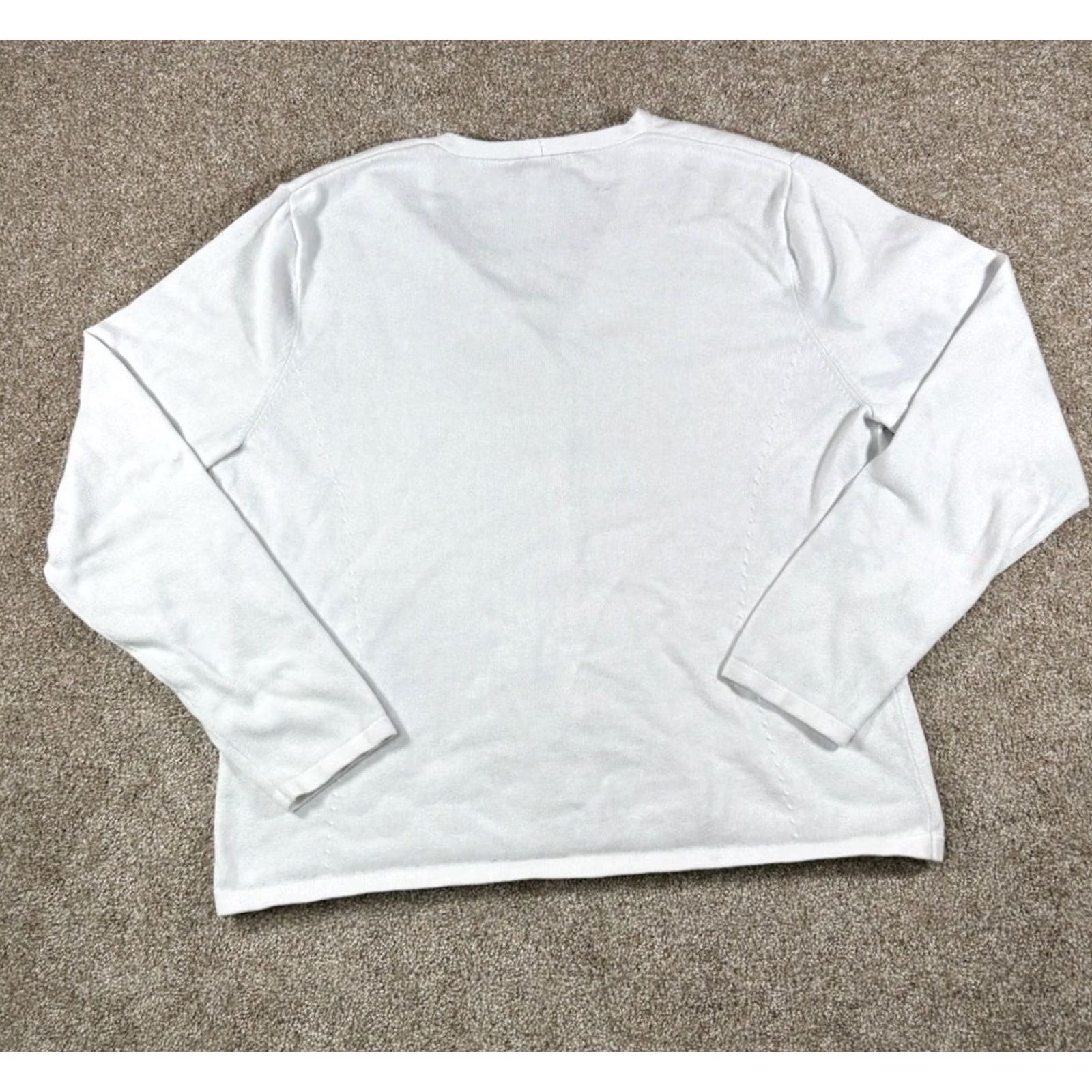 Pendleton VINTAGE Pendleton Sweater Womens Large White Knit Cardigan Button Size L / US 10 / IT 46 - 7 Thumbnail