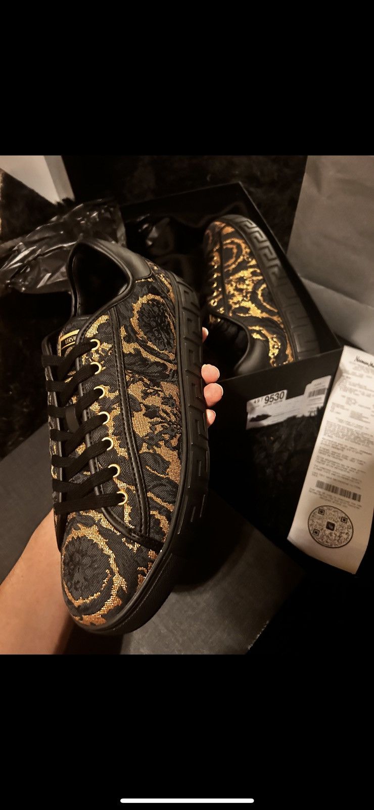Versace Versace Trigeca Embeloshed Fabric Leather Sneakers Size US 11 / EU 44 - 3 Thumbnail