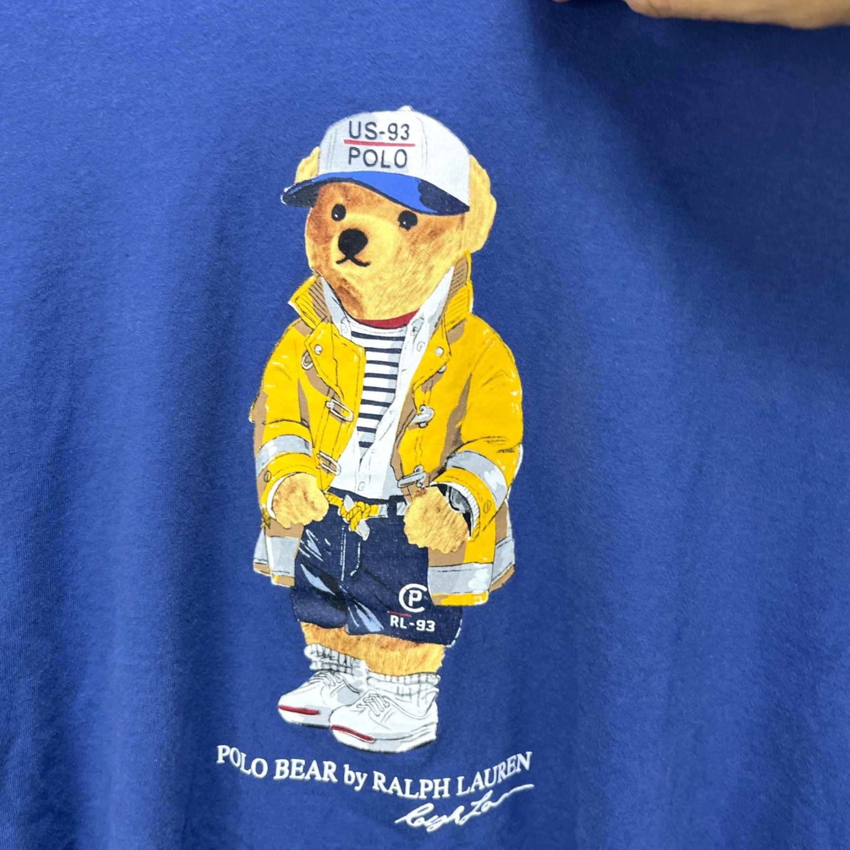 Polo Ralph Lauren VINTAGE Polo Bear By Ralph Lauren US-93 Hooded Long Sleeve Shirt M Blue Mens Polo Ralph Lauren Shirt M Blue VINTAGE Size US M / EU 48-50 / 2 - 3 Thumbnail