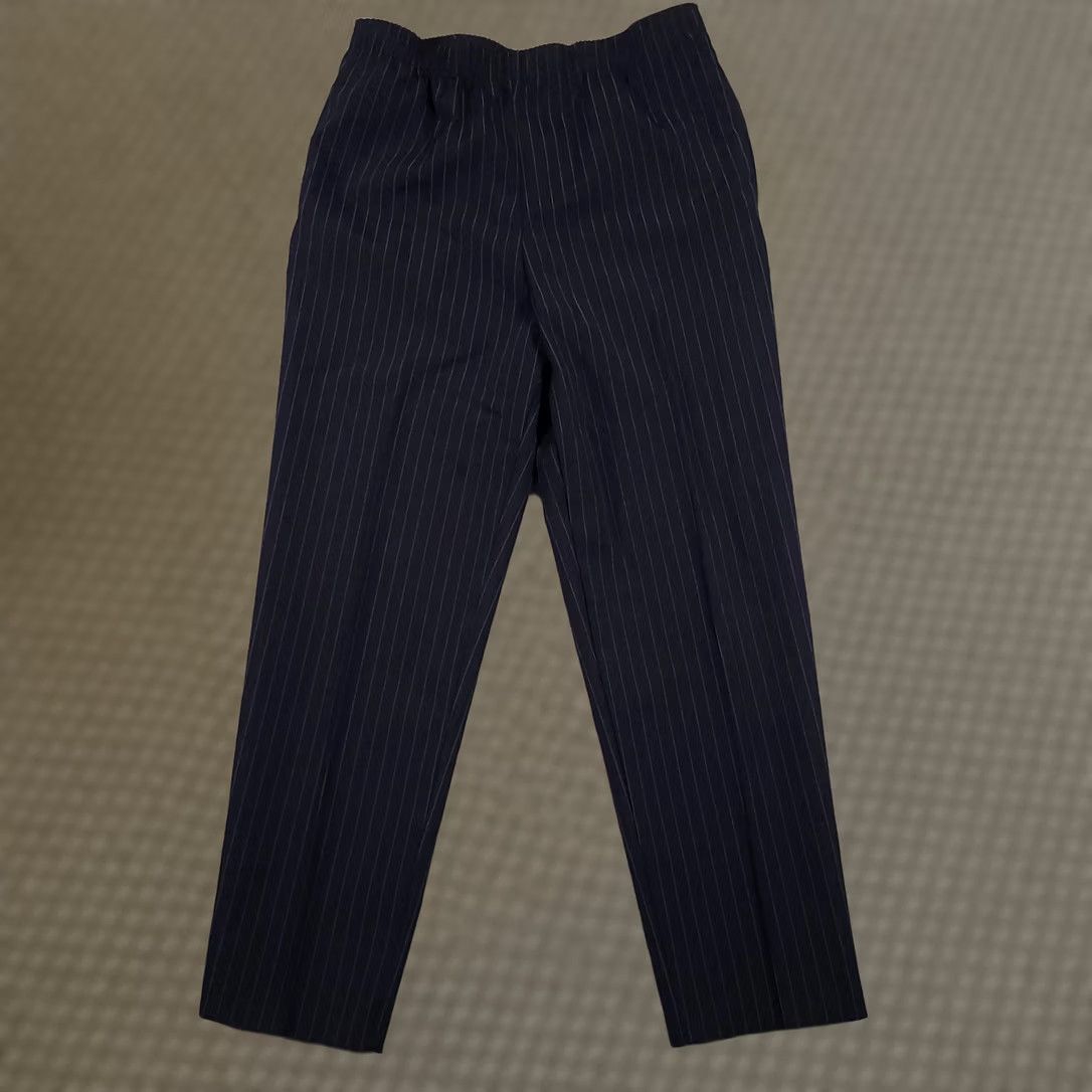 Levi's Vtg Levi Strauss & Co Bend Over Pull On Pants Women's Size 8P Blue Pinstripe USA Pants Women 8P Blue Pinstripe USA Size 30" / US 8 / IT 44 - 1 Thumbnail