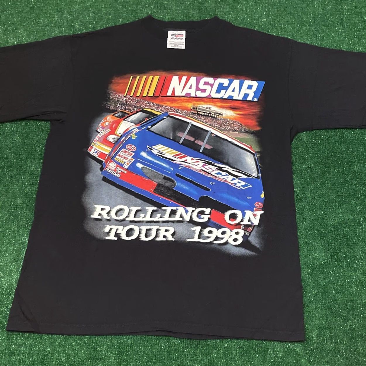 NASCAR VINTAGE 90s Nascar Double-Sided Winston Cup Rolling On Tour Shirt Men L Black Mens Size US L / EU 52-54 / 3 - 4 Thumbnail