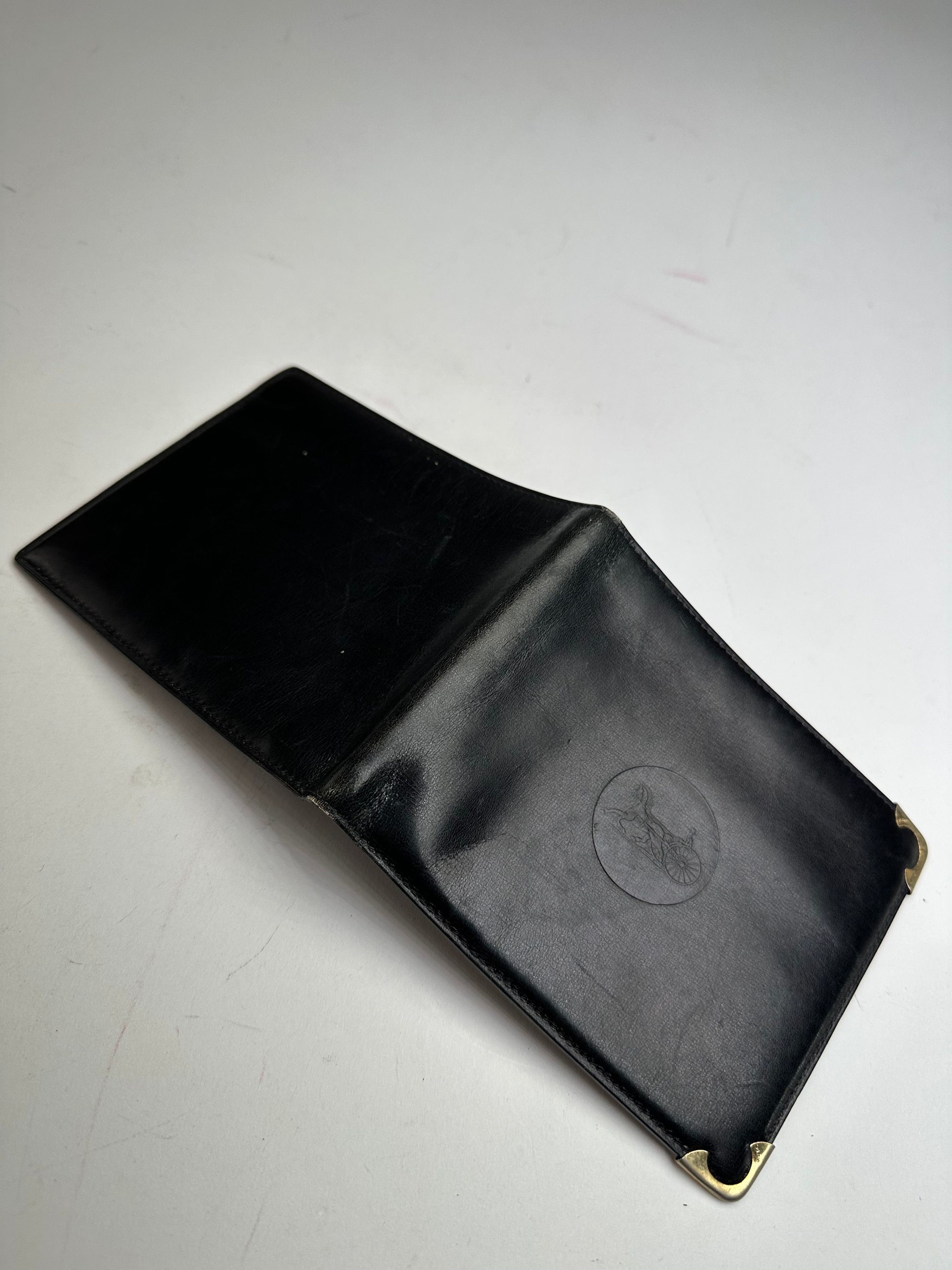 Celine Vintage Paris Calèche Smooth Leather Bifold Wallet Black Size ONE SIZE - 1 Thumbnail