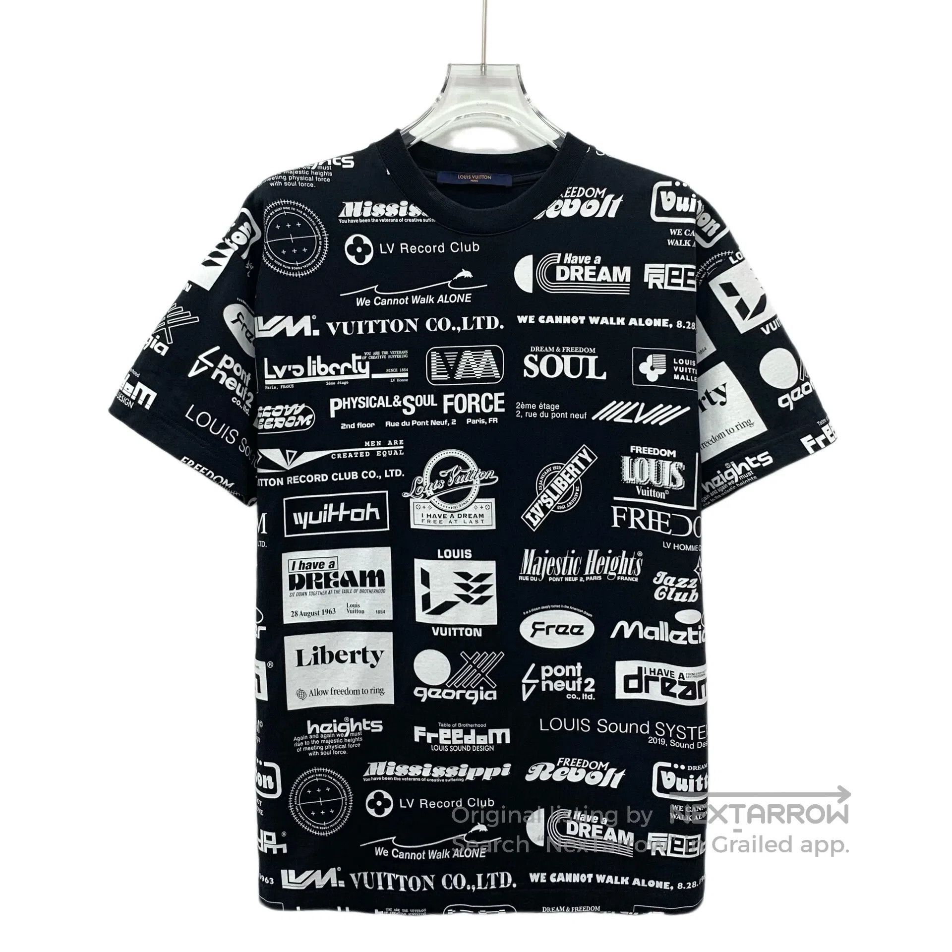 Louis Vuitton Louis Vuitton Black Letter Logo Printed Cotton Crew Neck S Size US XS / EU 42 / 0 - 1 Thumbnail