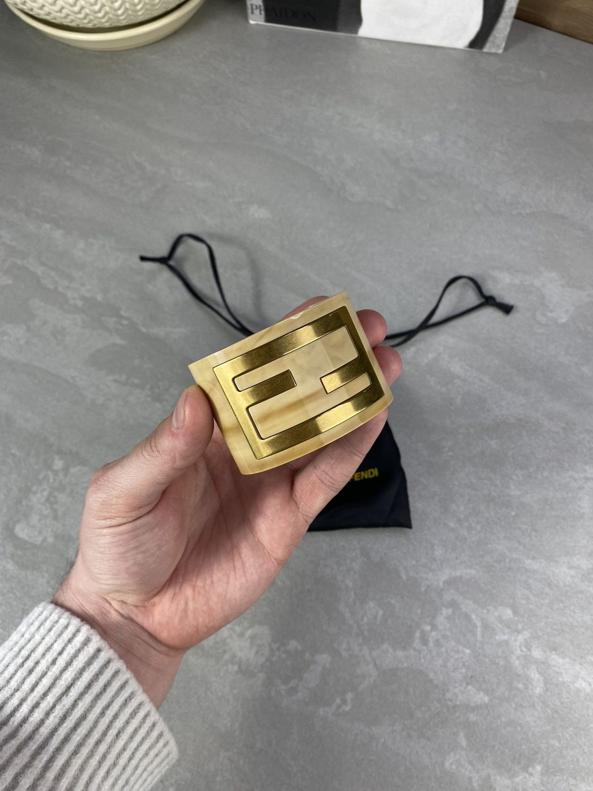 Fendi Fendi 2009 BRACCIALE FOREVER PLEXI WOOD/COFFEE CUFF BRACELET Size ONE SIZE - 5 Thumbnail