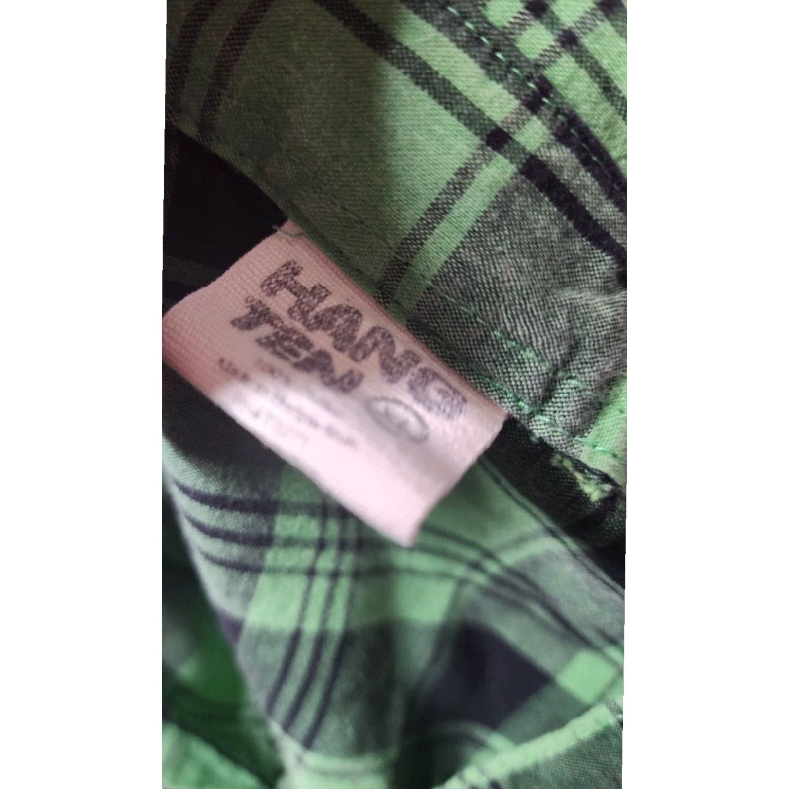 Hang Ten Hang Ten Mens XL Green Plaid Short Sleeve Button Up Shirt Western Style Cotton Size US XL / EU 56 / 4 - 4 Thumbnail