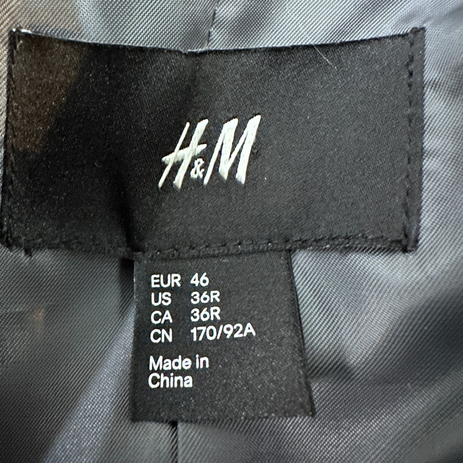 H&M H&M Blazer Jacket Mens US 36R Gray Linen Single Breasted New Size 36R - 8 Thumbnail