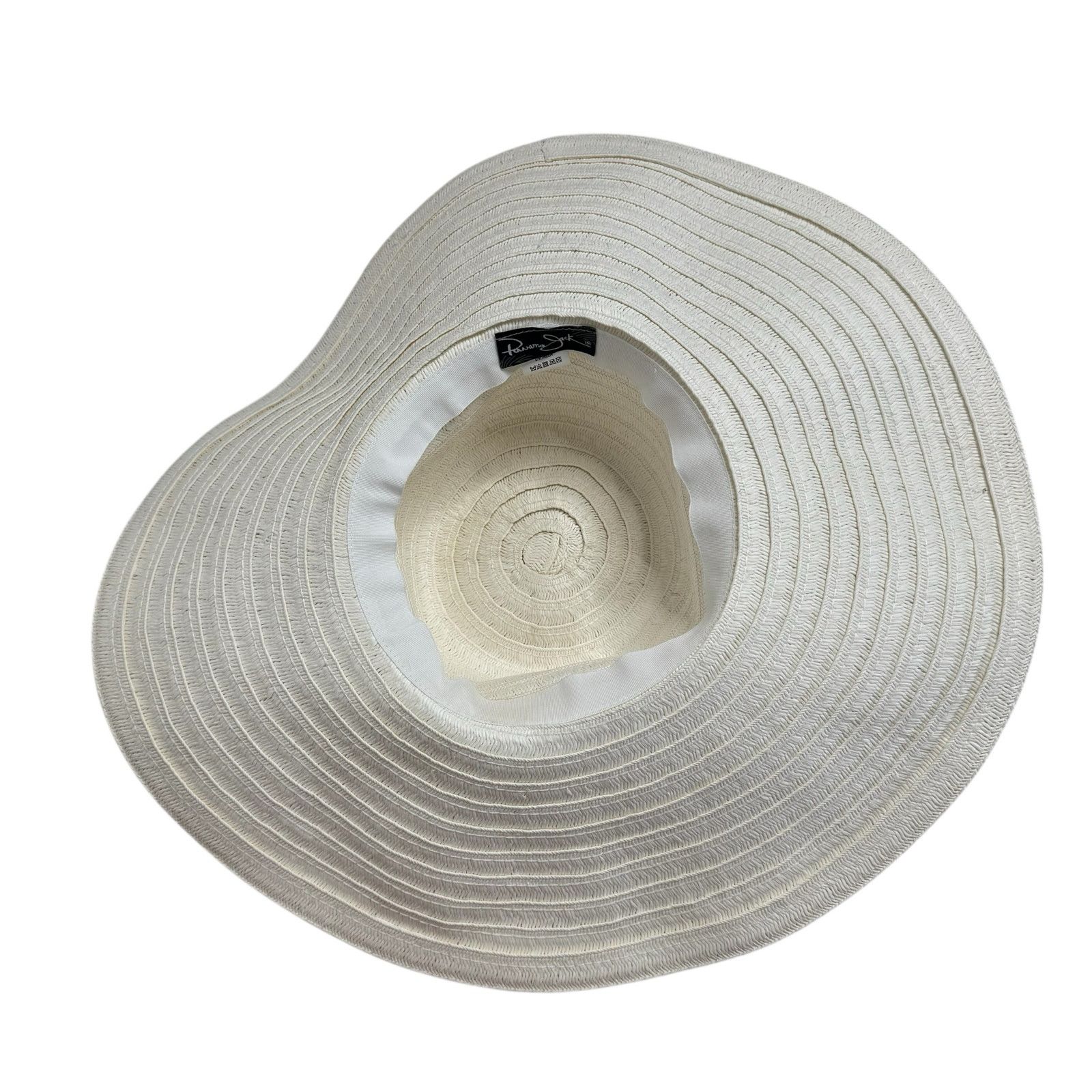 Panama Jack PANAMA JACK White Paper Braided Wide Brim Hat One Size Size ONE SIZE - 7 Thumbnail