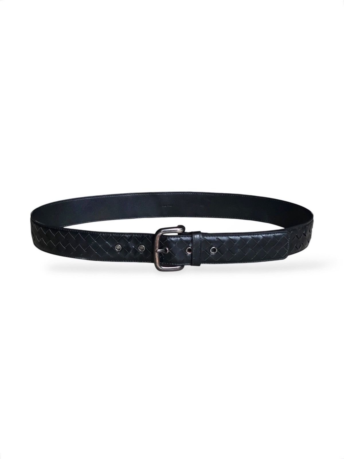 Vintage Woven intrecciato leather belt black bottega veneta Size 34 - 1 Thumbnail