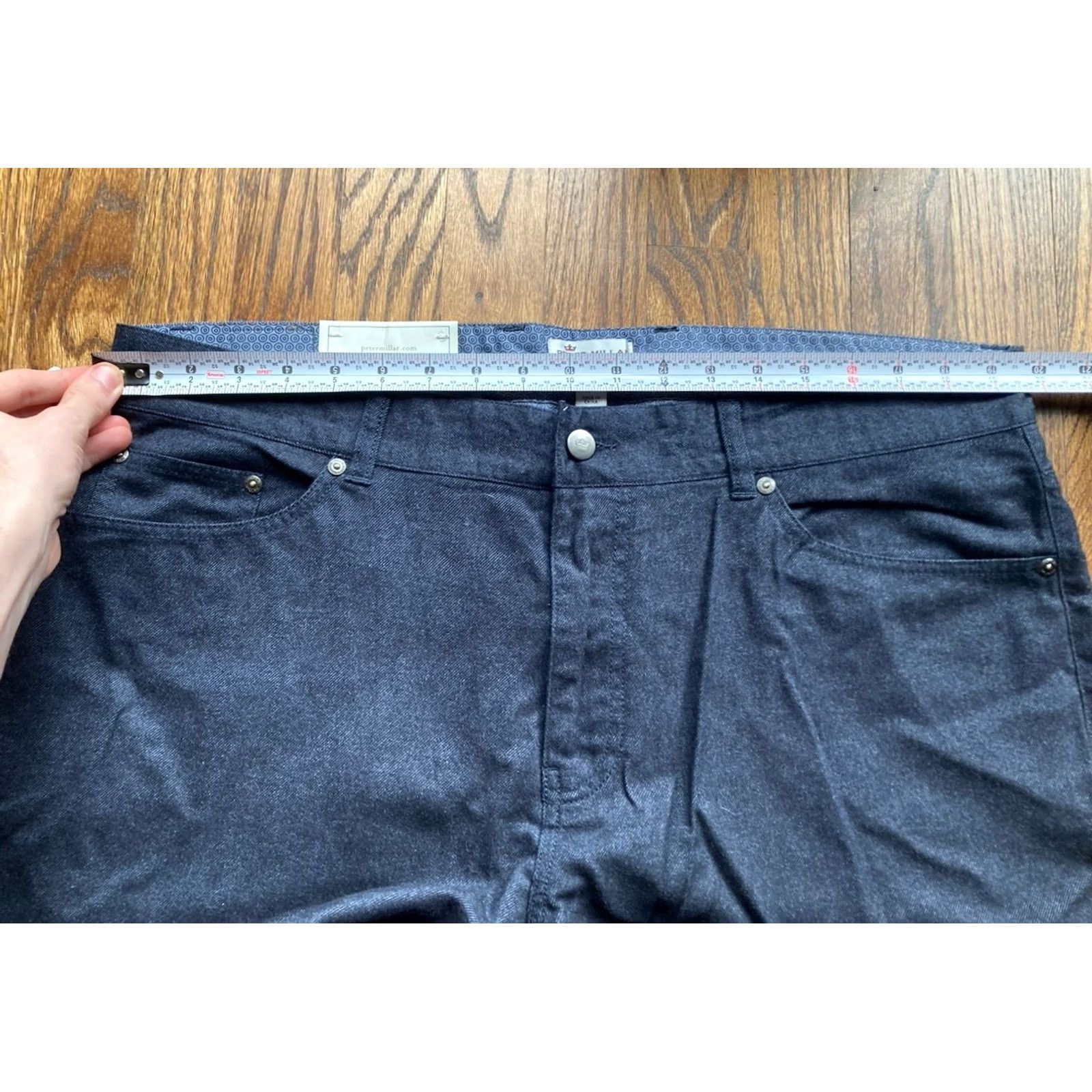 Peter Millar Peter Millar Pants Men's 38 Navy Blue Flannel 5-Pocket Flat Front Belted 34 Inseam NWT Size US 38 / EU 54 - 4 Thumbnail