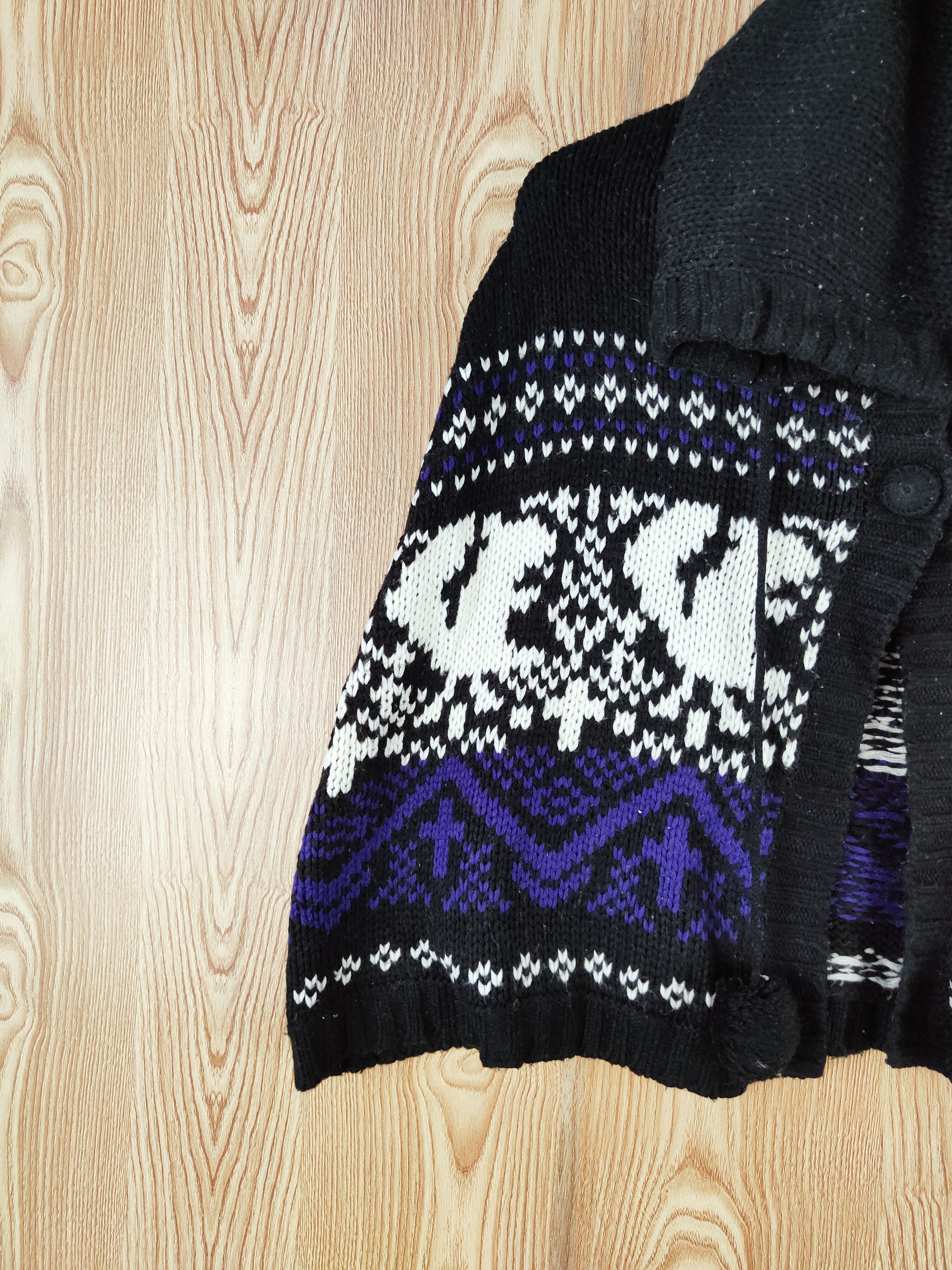 Japanese Brand × Vintage T.t.u Black Purple Knitwear Hoodie Cape - Vintage Stuff Size M / US 6-8 / IT 42-44 - 3 Thumbnail