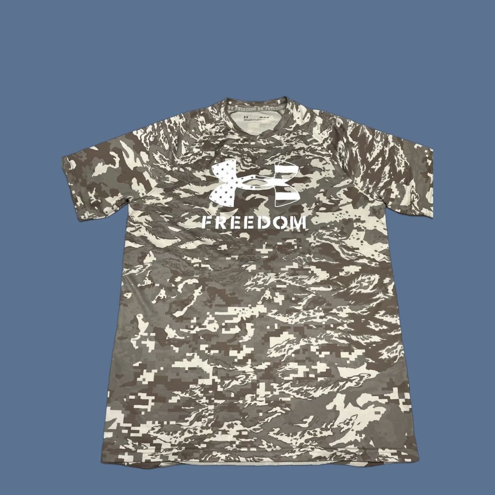 Under Armour Under Armour Freedom Tech Camo Short Sleeve Shirt M Mens Shirt Camouflage Brown - 90s? Size US M / EU 48-50 / 2 - 1 Thumbnail